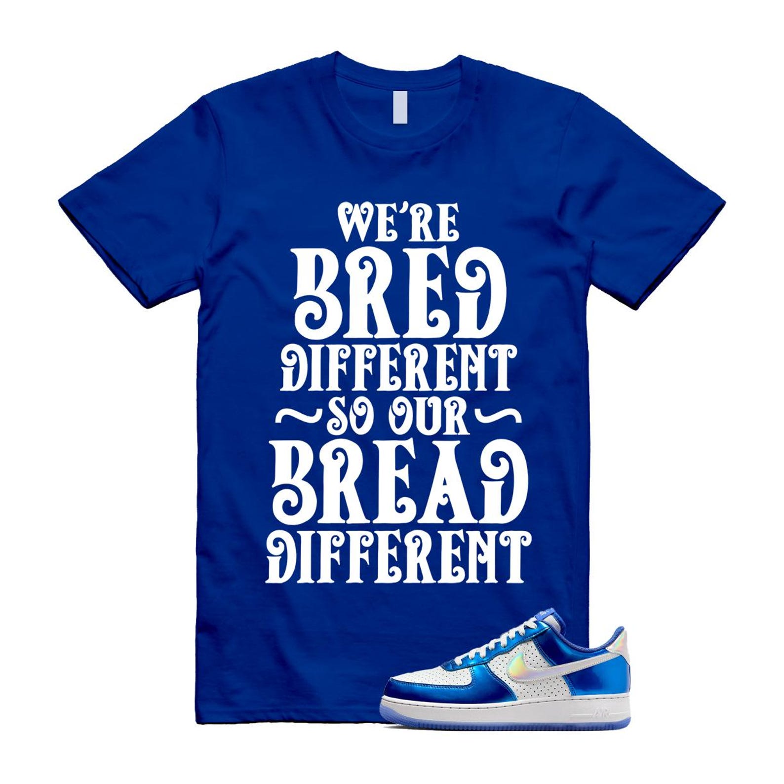 Air Force 1 Blue Light Photo Photon Dust Racer '07 LV8 T Shirt Match BREAD HV5751-435 T-Shirt, Sneaker Match Tee