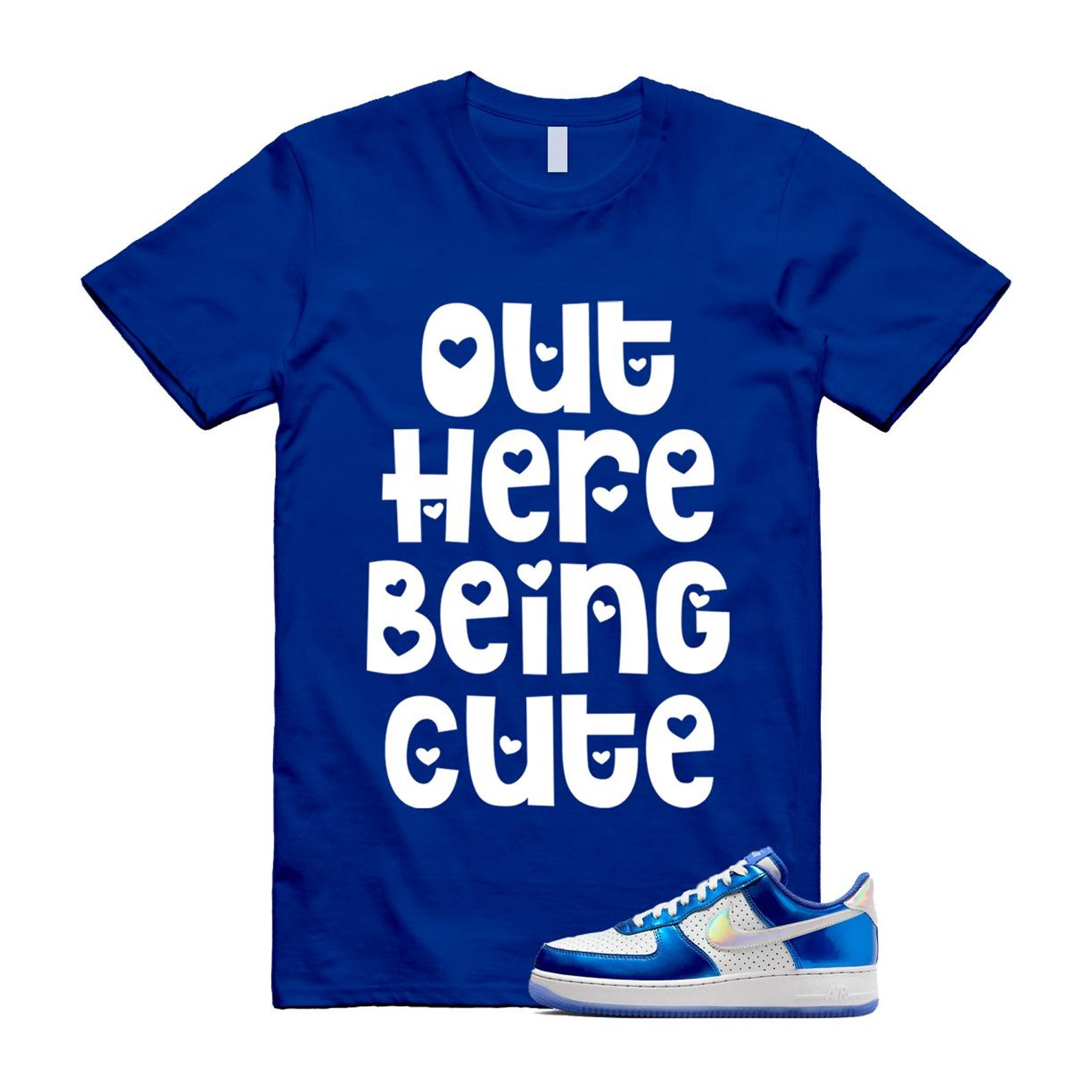 Air Force 1 Blue Light Photo Photon Dust Racer '07 LV8 T Shirt Match OHBC HV5751-435 T-Shirt, Sneaker Match Tee