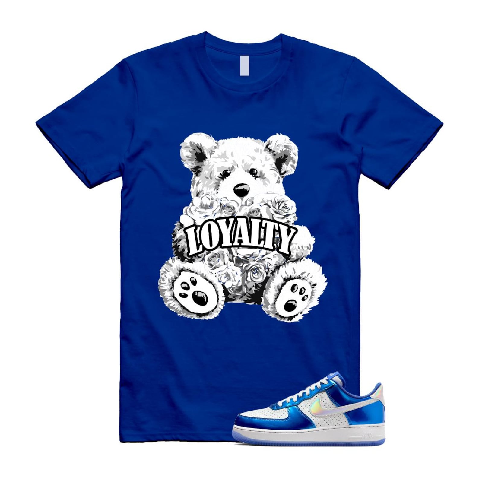Air Force 1 Blue Light Photo Photon Dust Racer '07 LV8 T Shirt Match LYLTY HV5751-435 T-Shirt, Sneaker Match Tee