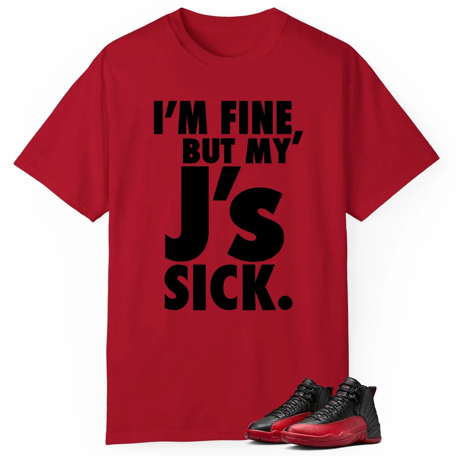 Air Jordan 12 Flu Game Lovers’ Sick J’s Shirt CT8013-002 T-Shirt, Sneaker Match Tee