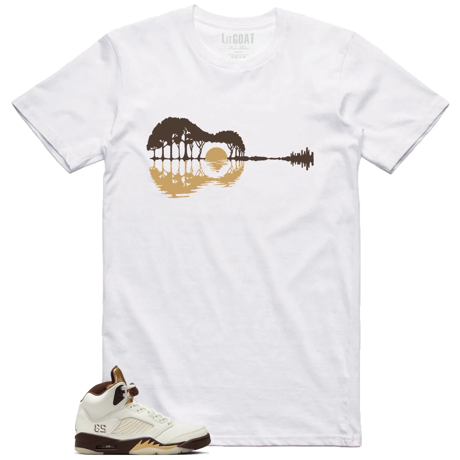 Guitar Shirt for Jordan 5 Retro Golden Ticket Sneaker DD9336-200 T-Shirt, Sneaker Match Tee