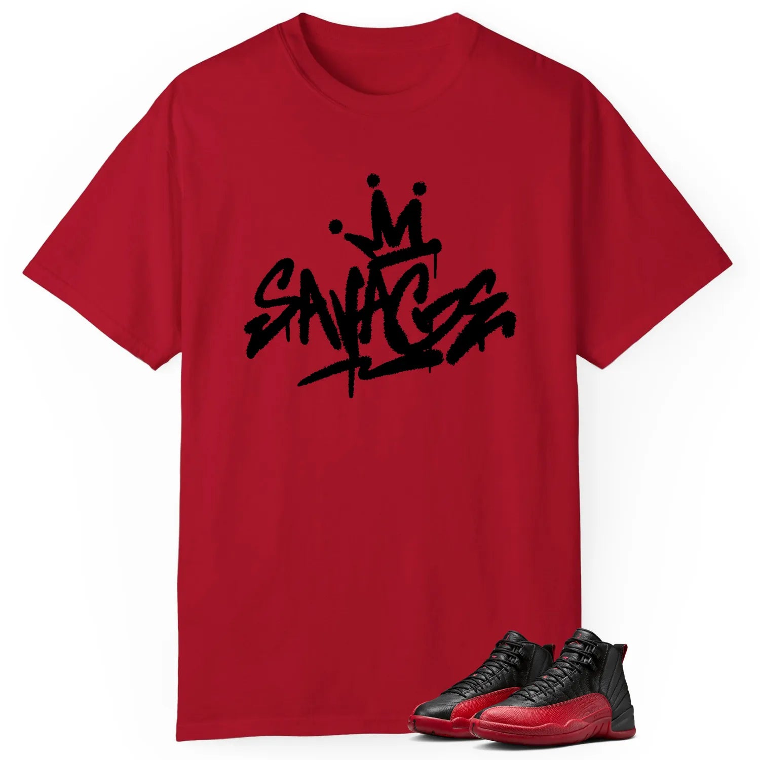 Savage Style Shirt for Air Jordan 12 Flu Game Lovers CT8013-002 T-Shirt, Sneaker Match Tee