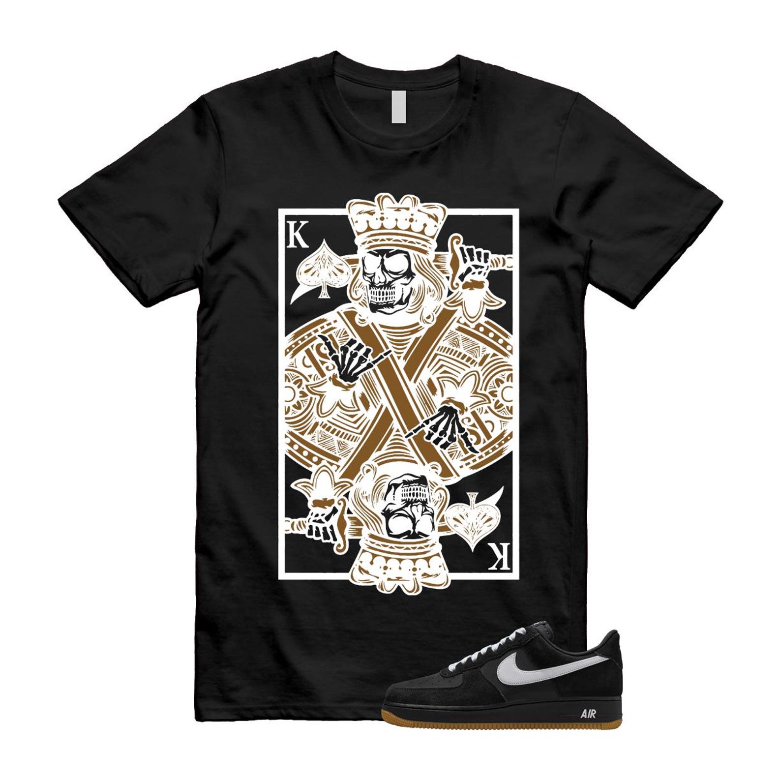 Air Force 1 Black White Gum Light Brown '07 LV8 T Shirt Match KC IB6388-001 T-Shirt, Sneaker Match Tee