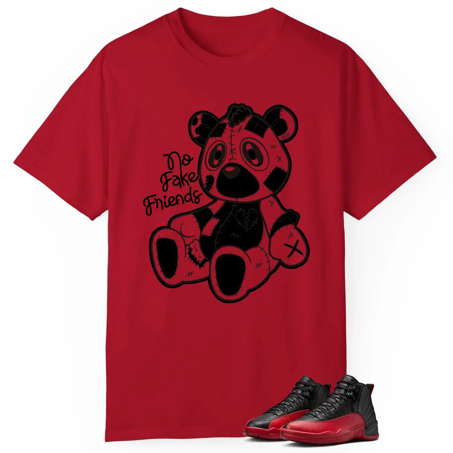 Fake Friends T-Shirt for Air Jordan 12 Flu Game Fans CT8013-002 T-Shirt, Sneaker Match Tee