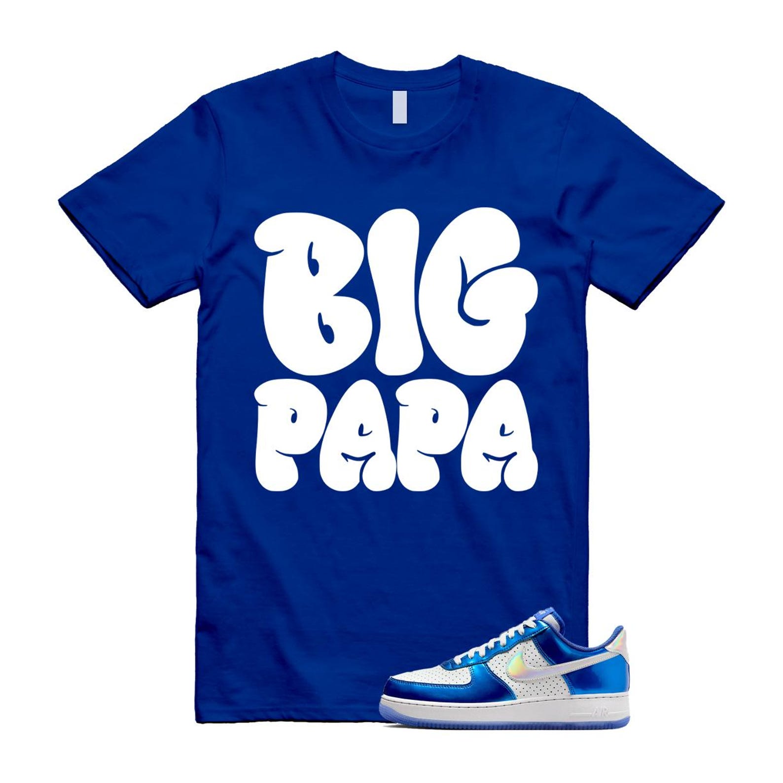 Air Force 1 Blue Light Photo Photon Dust Racer '07 LV8 T Shirt Match PAPA HV5751-435 T-Shirt, Sneaker Match Tee