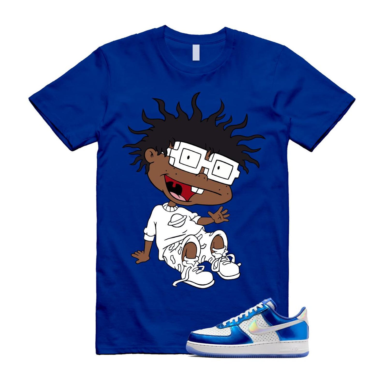 Air Force 1 Blue Light Photo Photon Dust Racer '07 LV8 T Shirt Match FINSTER HV5751-435 T-Shirt, Sneaker Match Tee