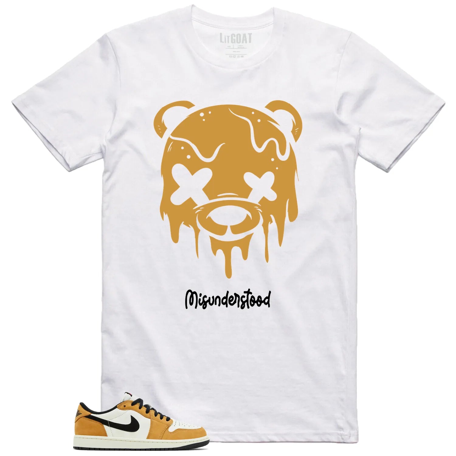 Air Jordan 1 Low OG Rookie of the Year Matching T-Shirt, Drippy Bear Graphic CZ0790-107 T-Shirt, Sneaker Match Tee