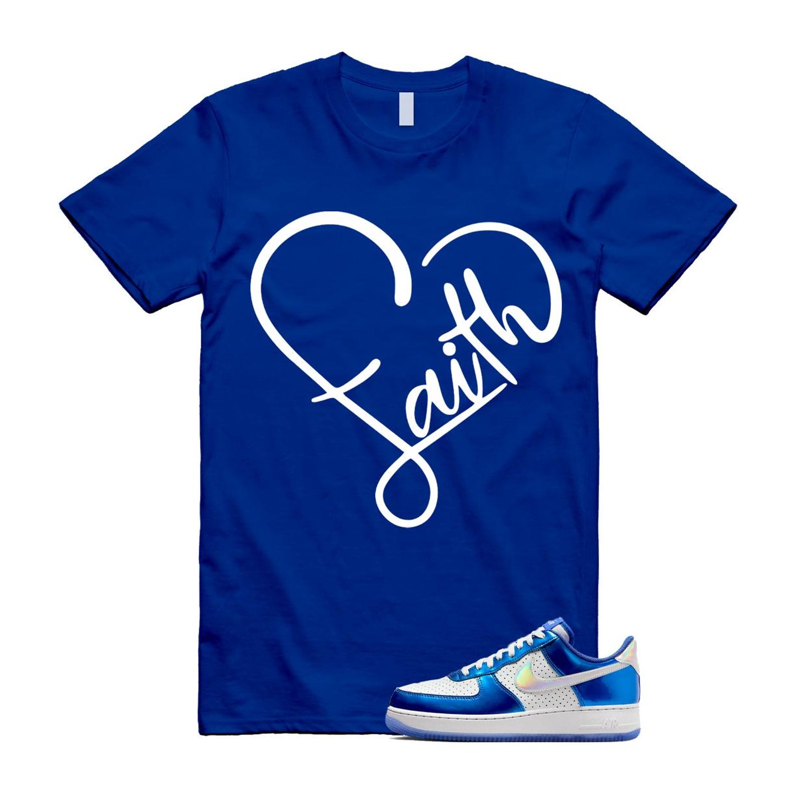 Air Force 1 Blue Light Photo Photon Dust Racer '07 LV8 T Shirt Match FAITH HV5751-435 T-Shirt, Sneaker Match Tee