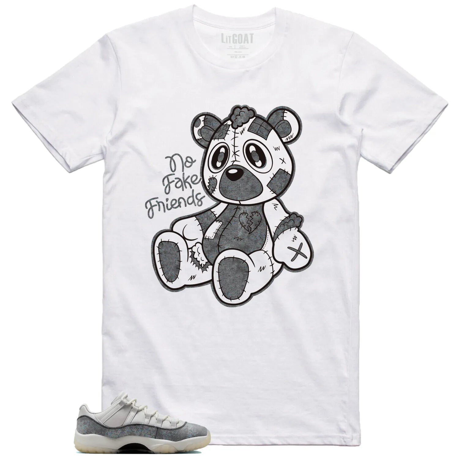 Fake Friends T-Shirt for Air Jordan 11 Low Year of the Snake Fans HQ7000-001 T-Shirt, Sneaker Match Tee