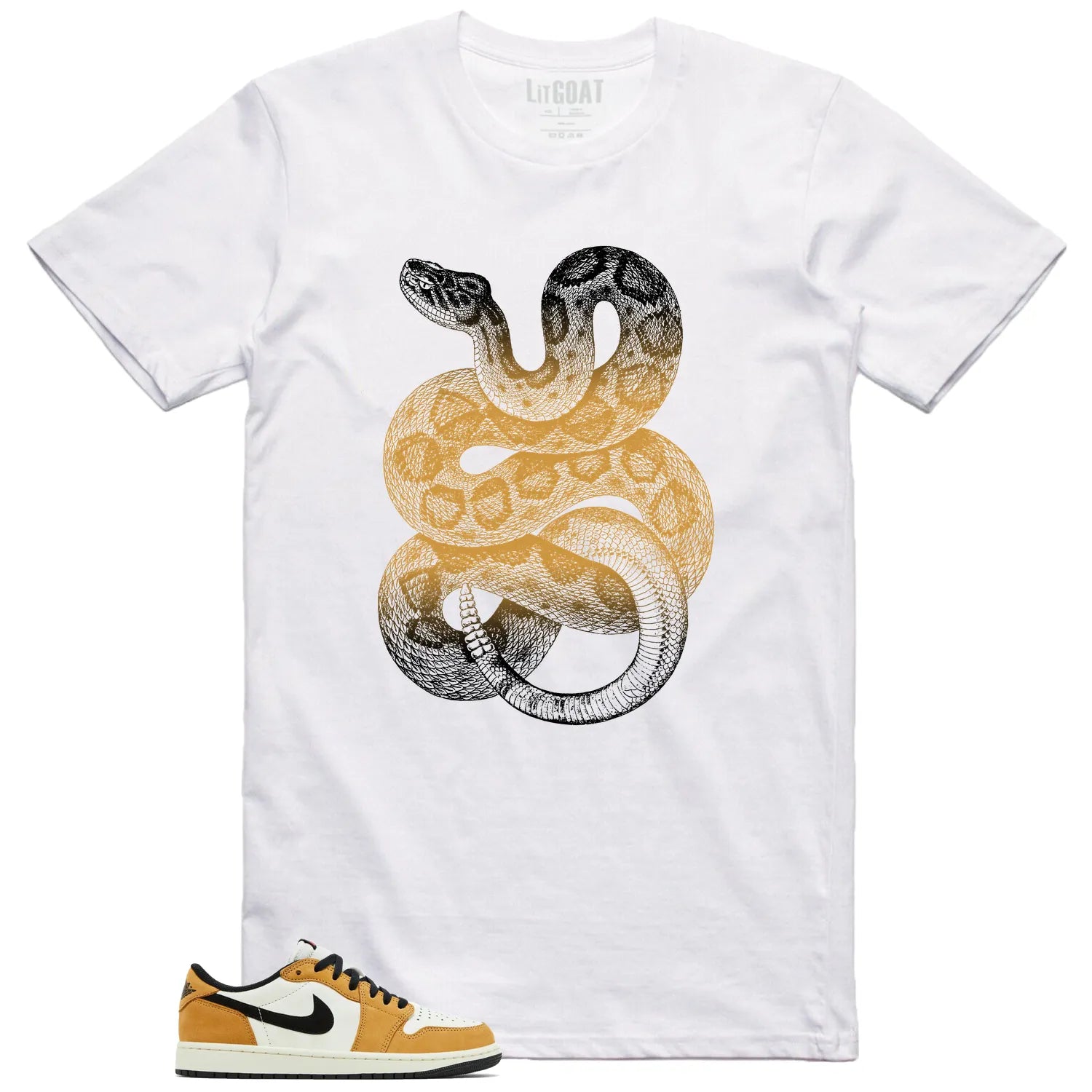 Python Snake Shirt for Air Jordan 1 Low OG Rookie of the Year Sneaker CZ0790-107 T-Shirt, Sneaker Match Tee