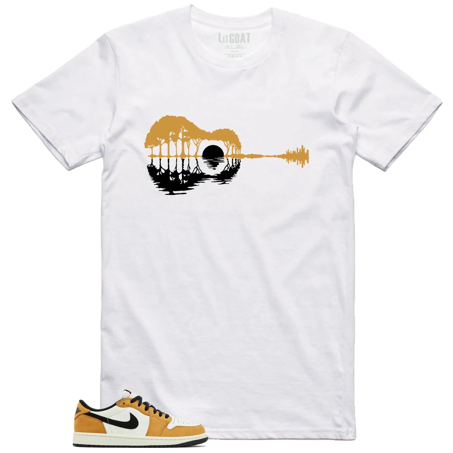 Guitar Shirt for Air Jordan 1 Low OG Rookie of the Year Sneaker CZ0790-107 T-Shirt, Sneaker Match Tee