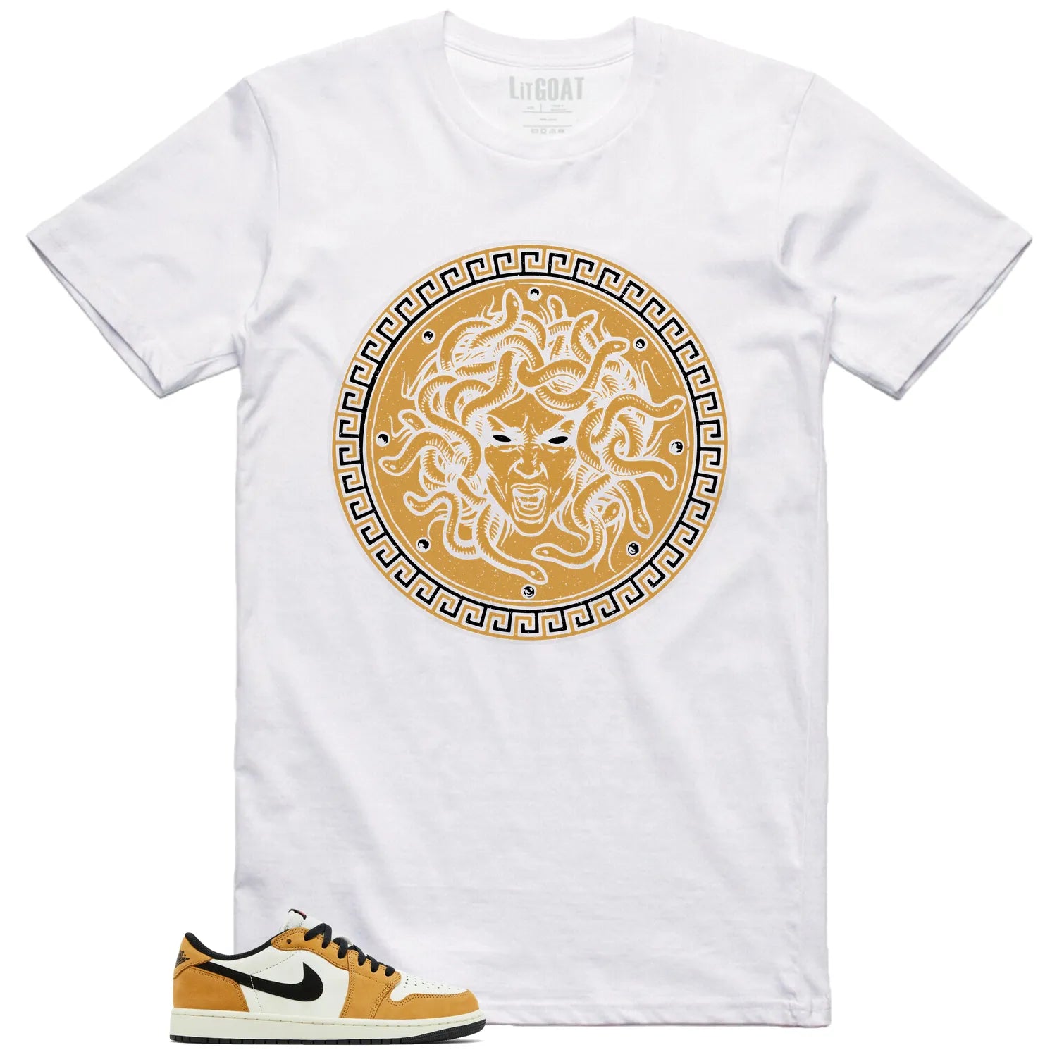 Medusa T-Shirt for Air Jordan 1 Low OG Rookie of the Year Kicks CZ0790-107 T-Shirt, Sneaker Match Tee