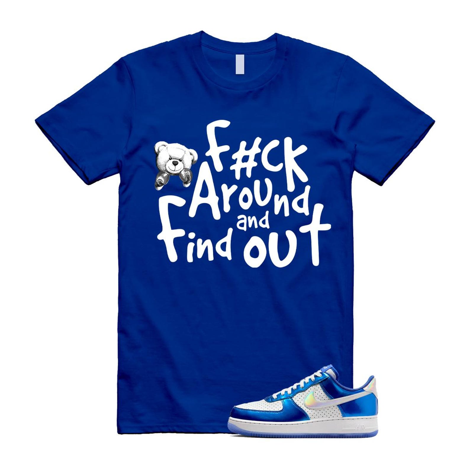 Air Force 1 Blue Light Photo Photon Dust Racer '07 LV8 T Shirt Match FCK HV5751-435 T-Shirt, Sneaker Match Tee