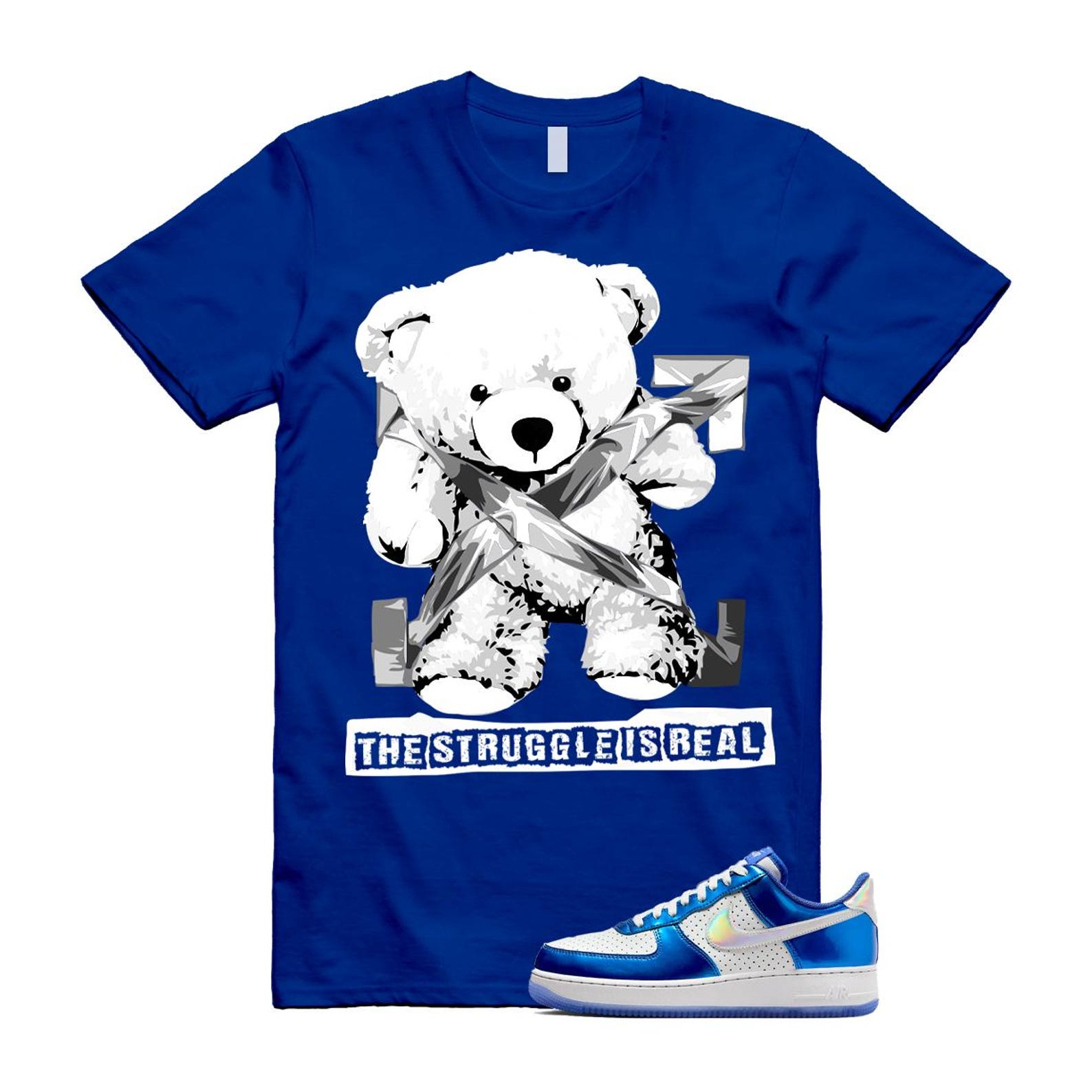 Air Force 1 Blue Light Photo Photon Dust Racer '07 LV8 T Shirt Match STRUG HV5751-435 T-Shirt, Sneaker Match Tee