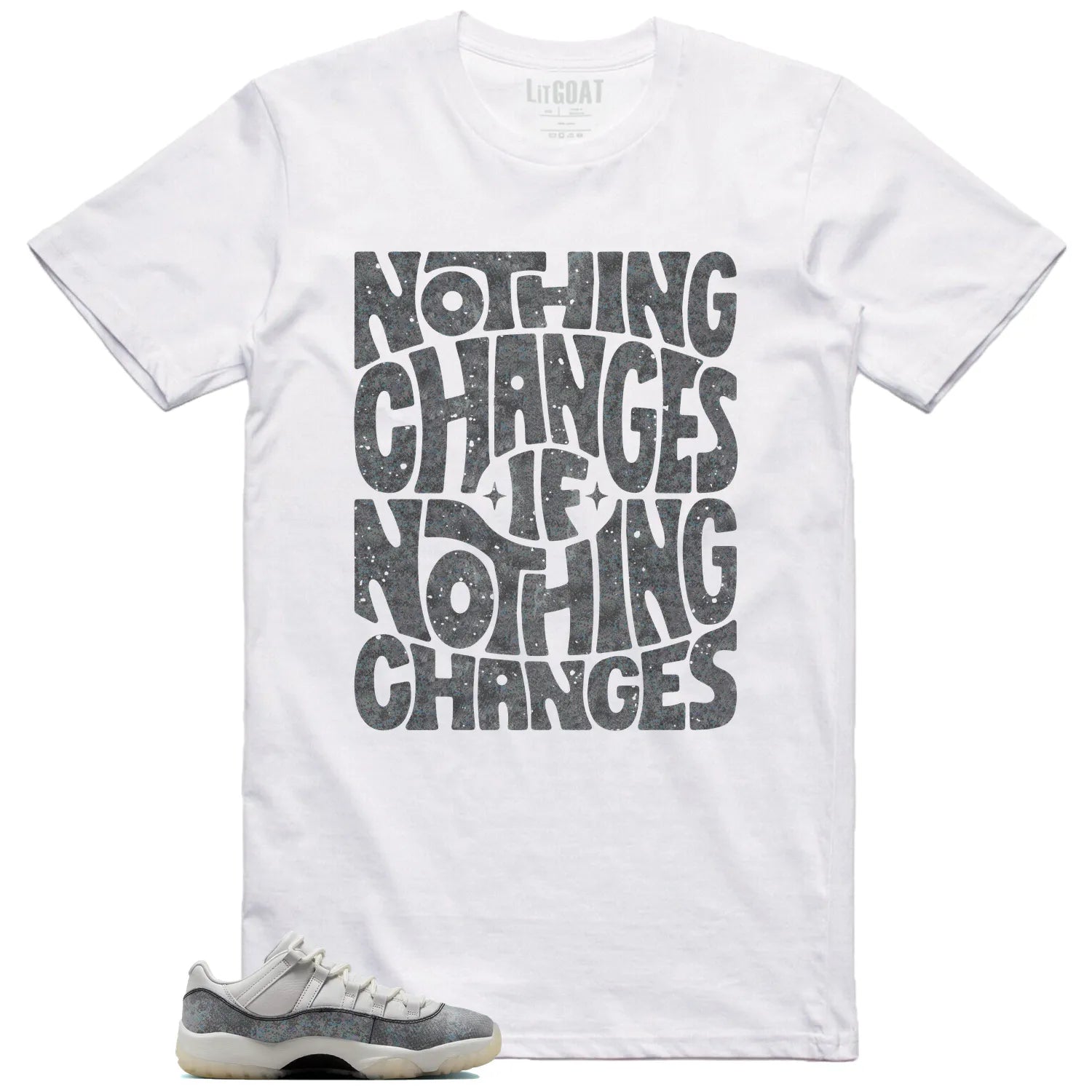 Air Jordan 11 Low Year of the Snake Style: Nothing Changes T-Shirt HQ7000-001 T-Shirt, Sneaker Match Tee