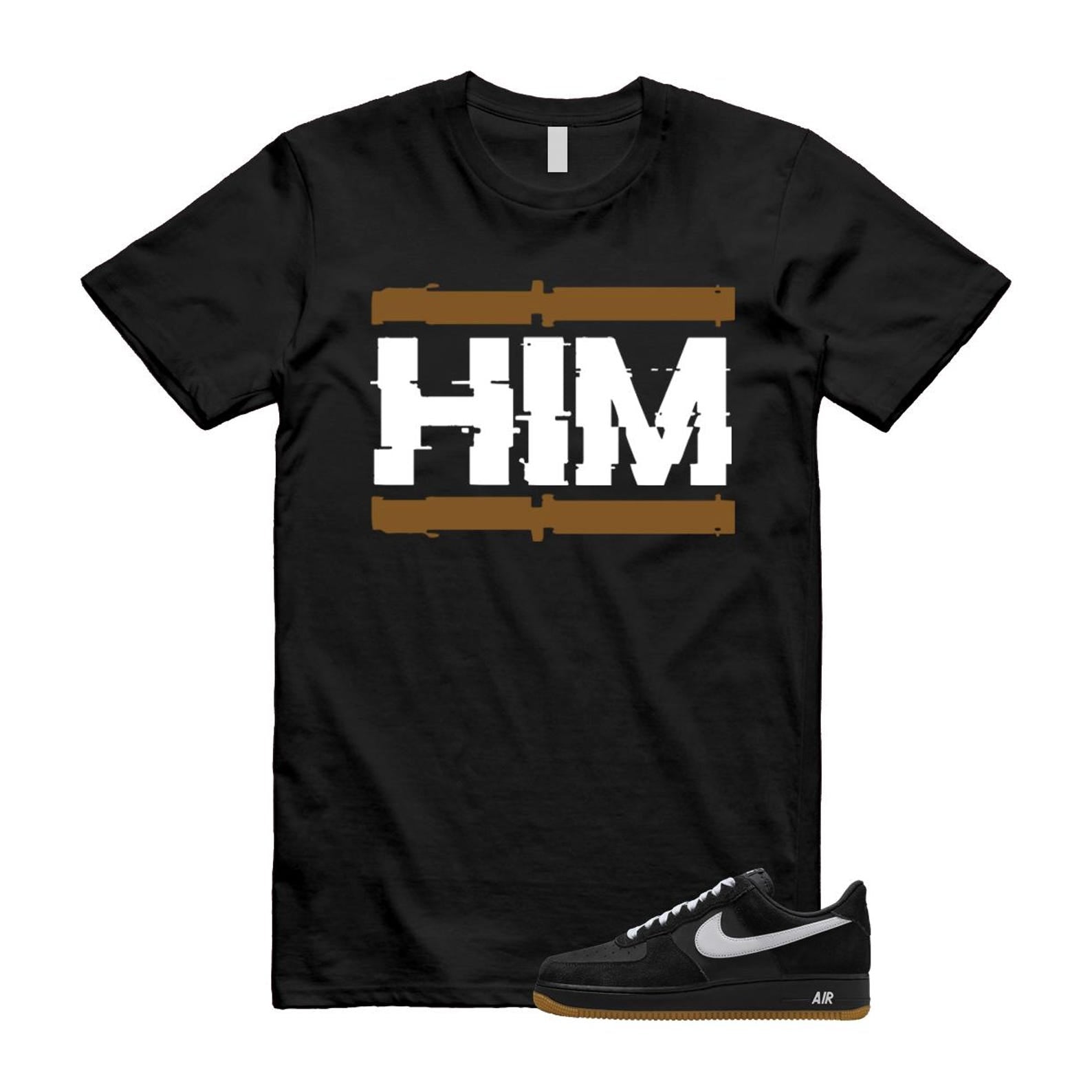 Air Force 1 Black White Gum Light Brown '07 LV8 T Shirt Match HIM IB6388-001 T-Shirt, Sneaker Match Tee