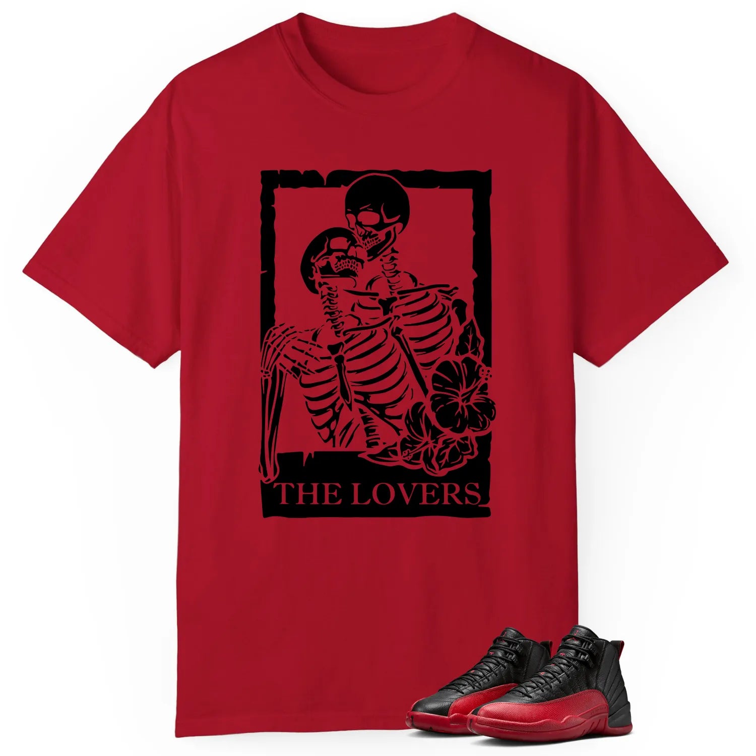 Lovers T-Shirt for Air Jordan 12 Flu Game Sneakers CT8013-002 T-Shirt, Sneaker Match Tee