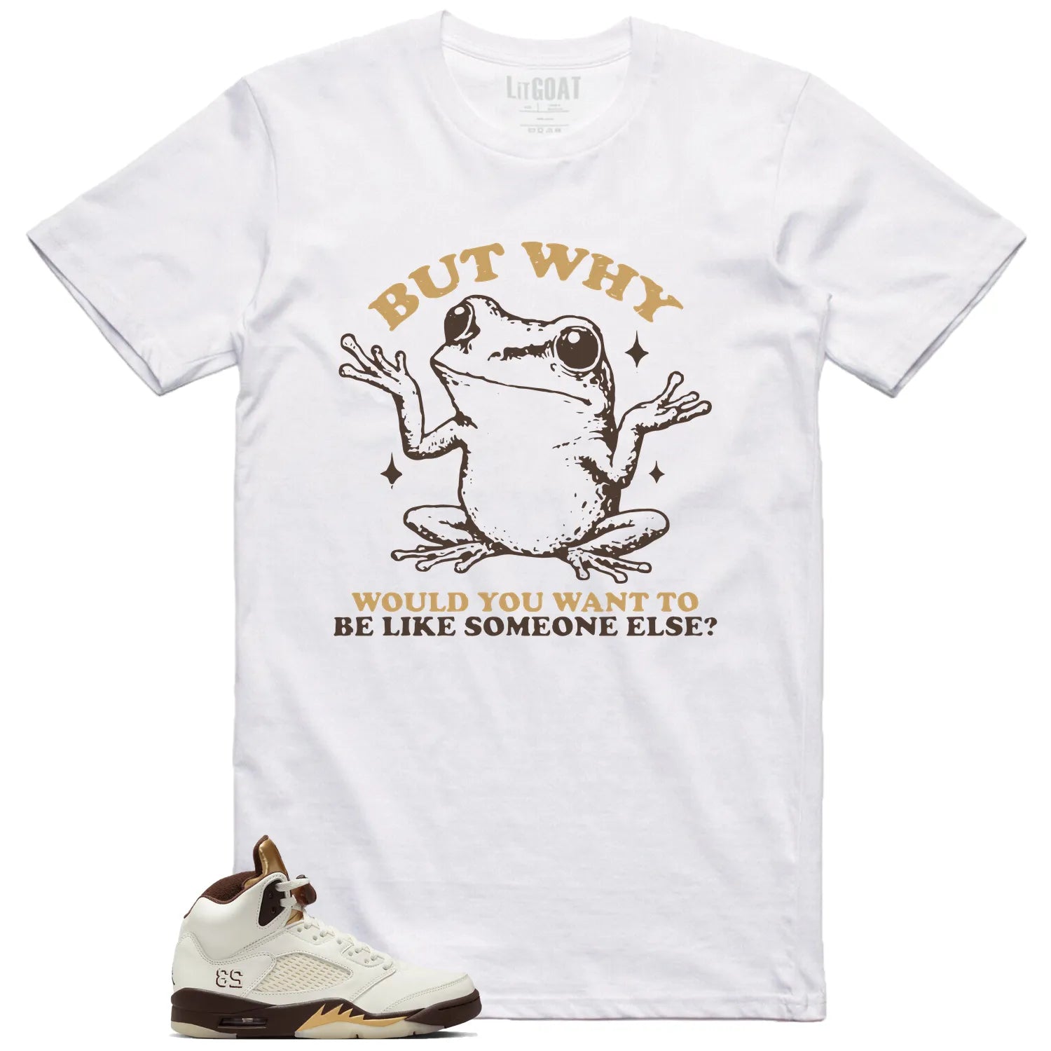 Funny But Why Shirt for Jordan 5 Retro Golden Ticket DD9336-200 T-Shirt, Sneaker Match Tee