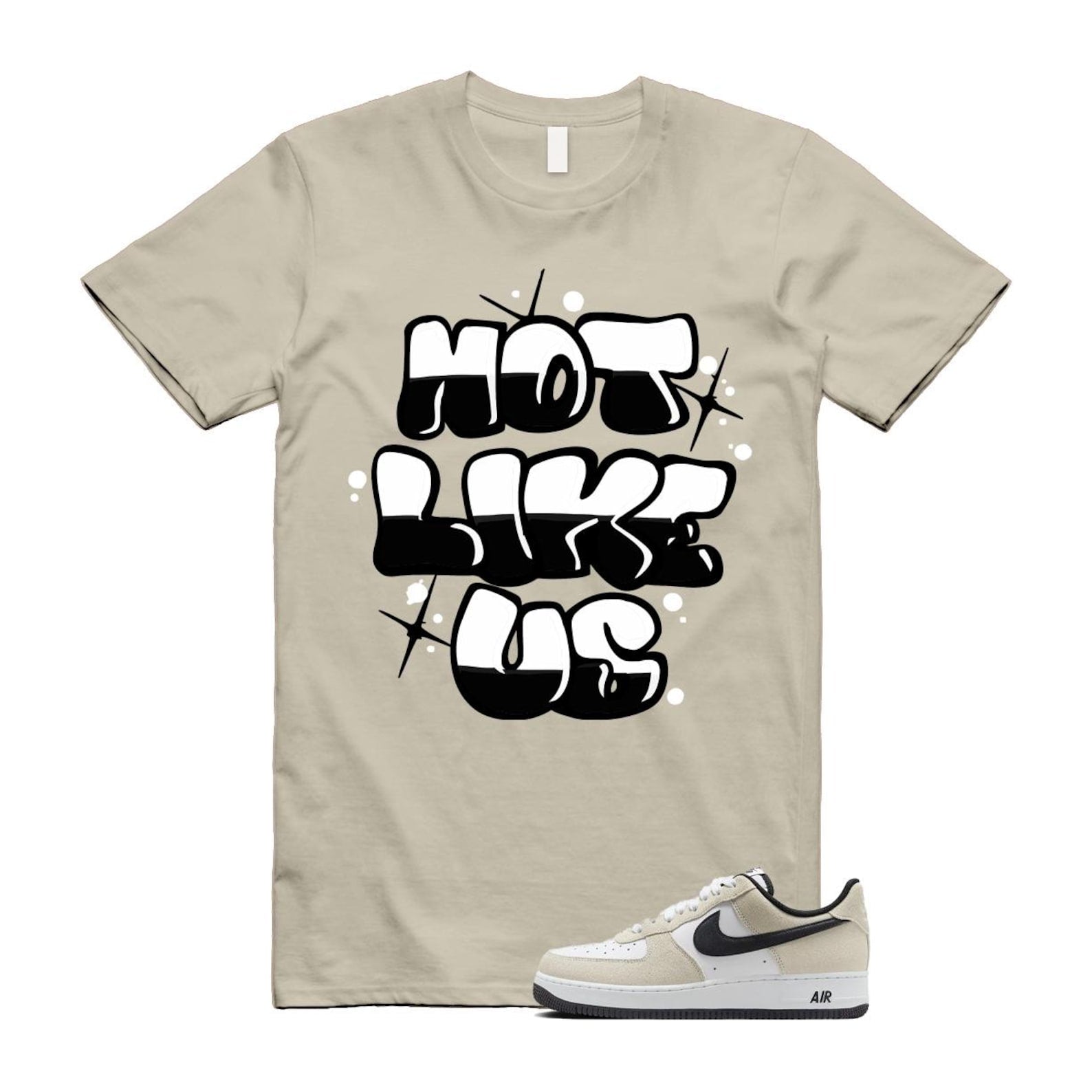 Air Force 1 '07 LV8 White Black T Shirt Match NLU IB6388-100 T-Shirt, Sneaker Match Tee