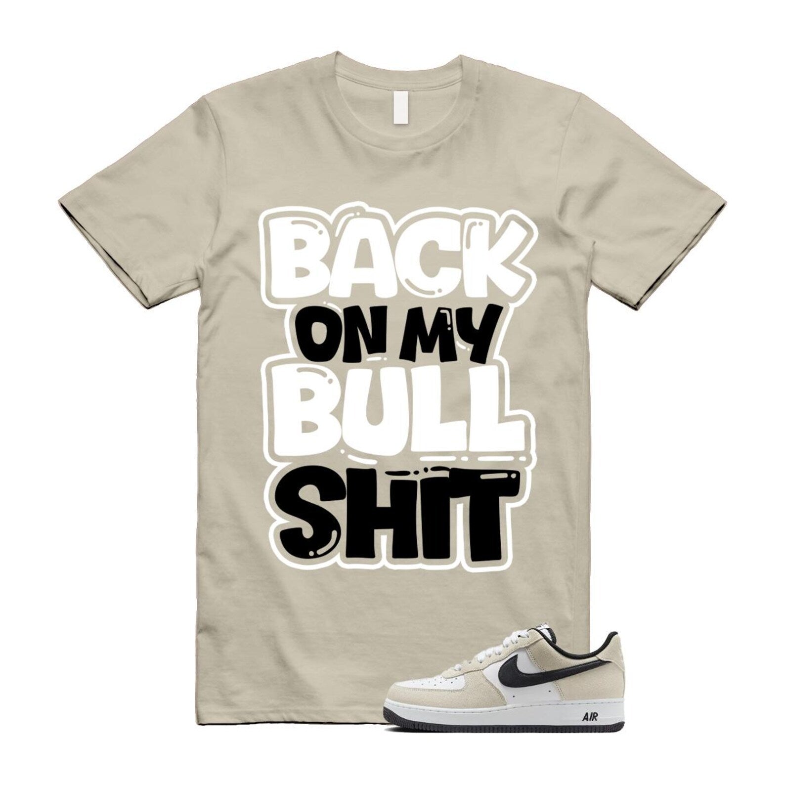 Air Force 1 '07 LV8 White Black T Shirt Match BULL IB6388-100 T-Shirt, Sneaker Match Tee