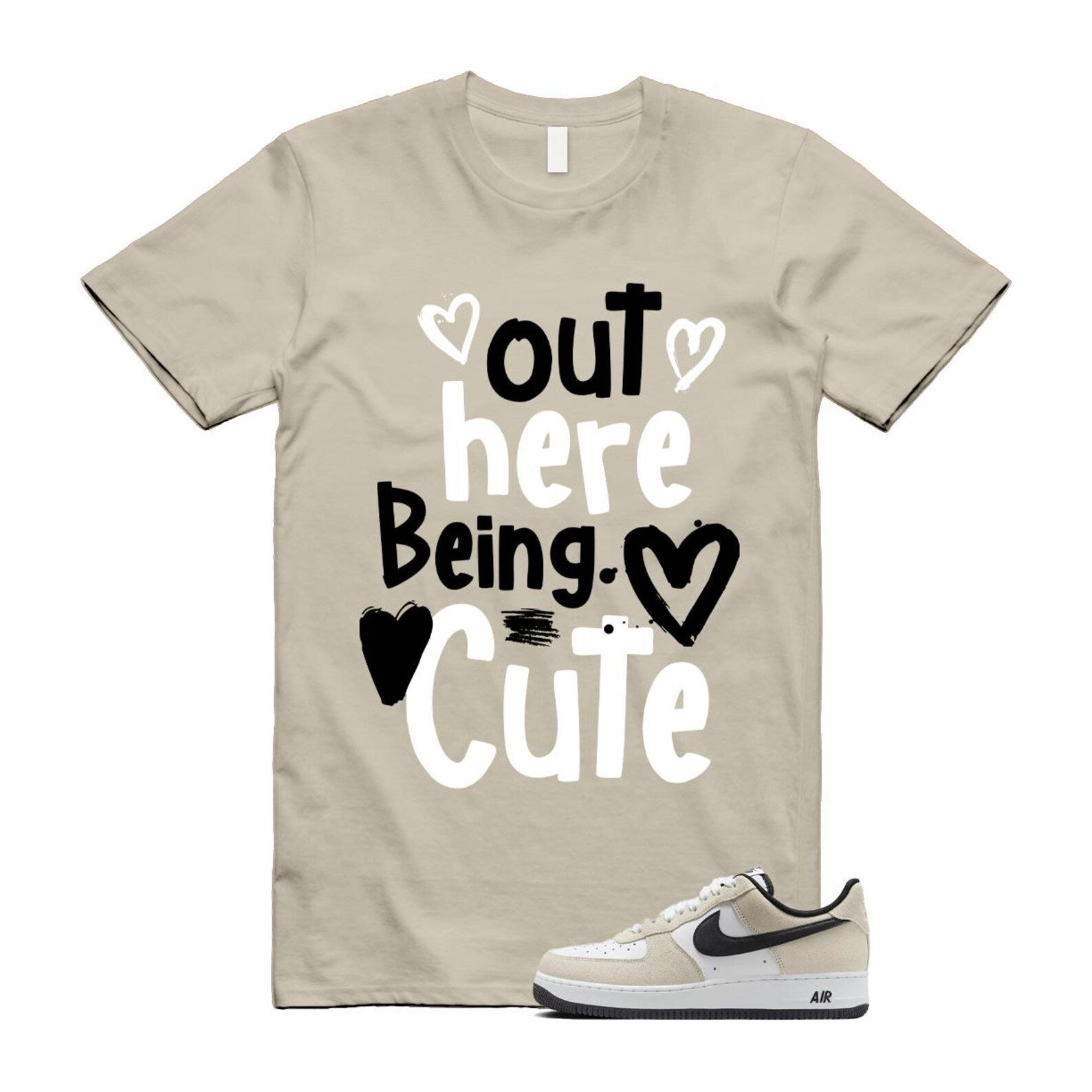 Air Force 1 '07 LV8 White Black T Shirt Match C2 IB6388-100 T-Shirt, Sneaker Match Tee