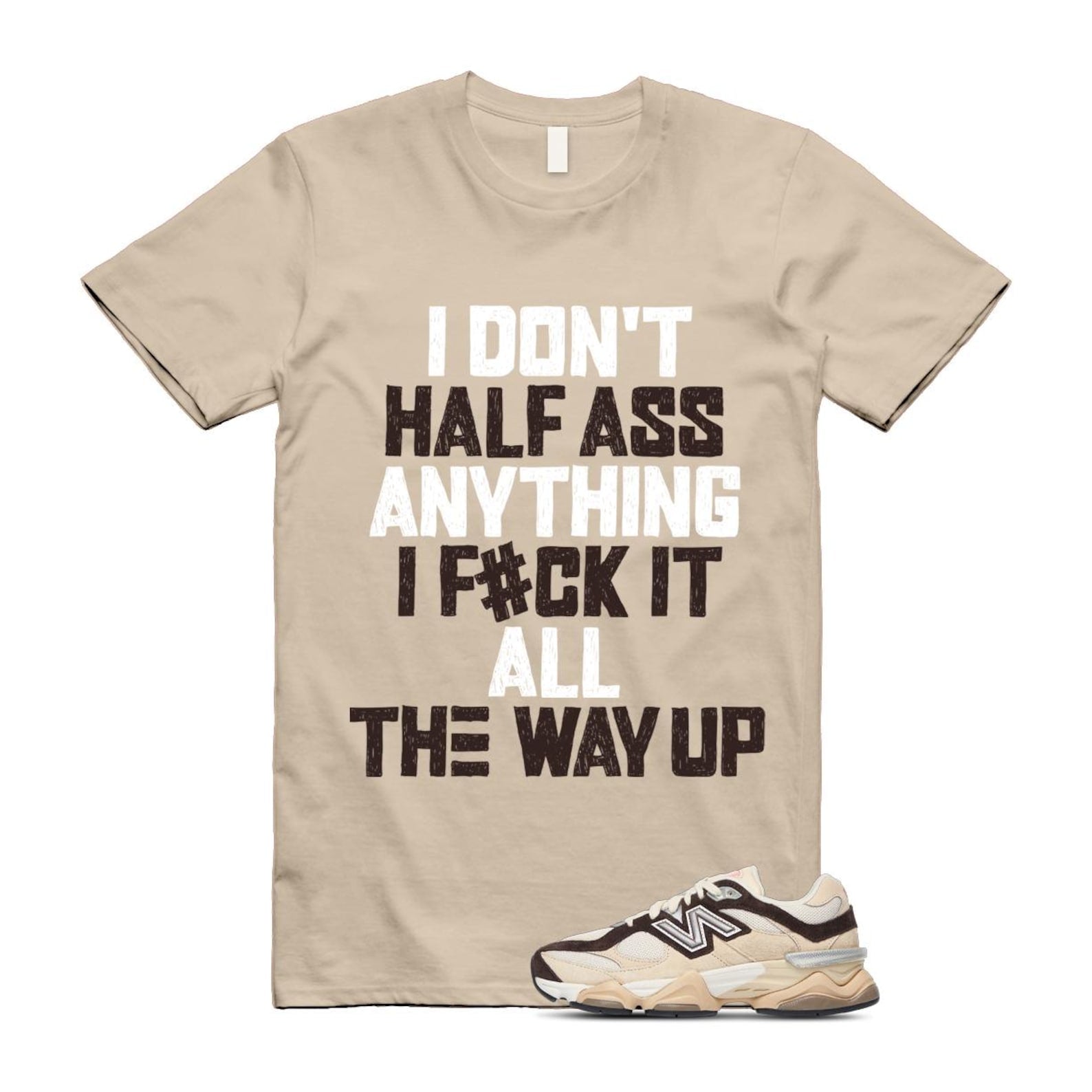 9060 Emerging Brown White T Shirt Match HALF U9060FLP T-Shirt, Sneaker Match Tee