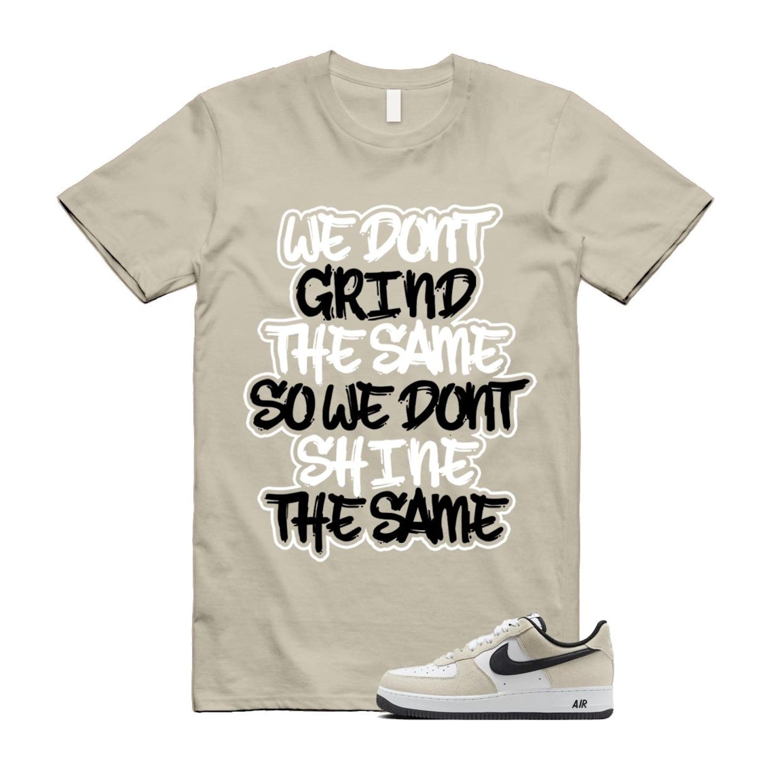 Air Force 1 '07 LV8 White Black T Shirt Match GRIND IB6388-100 T-Shirt, Sneaker Match Tee