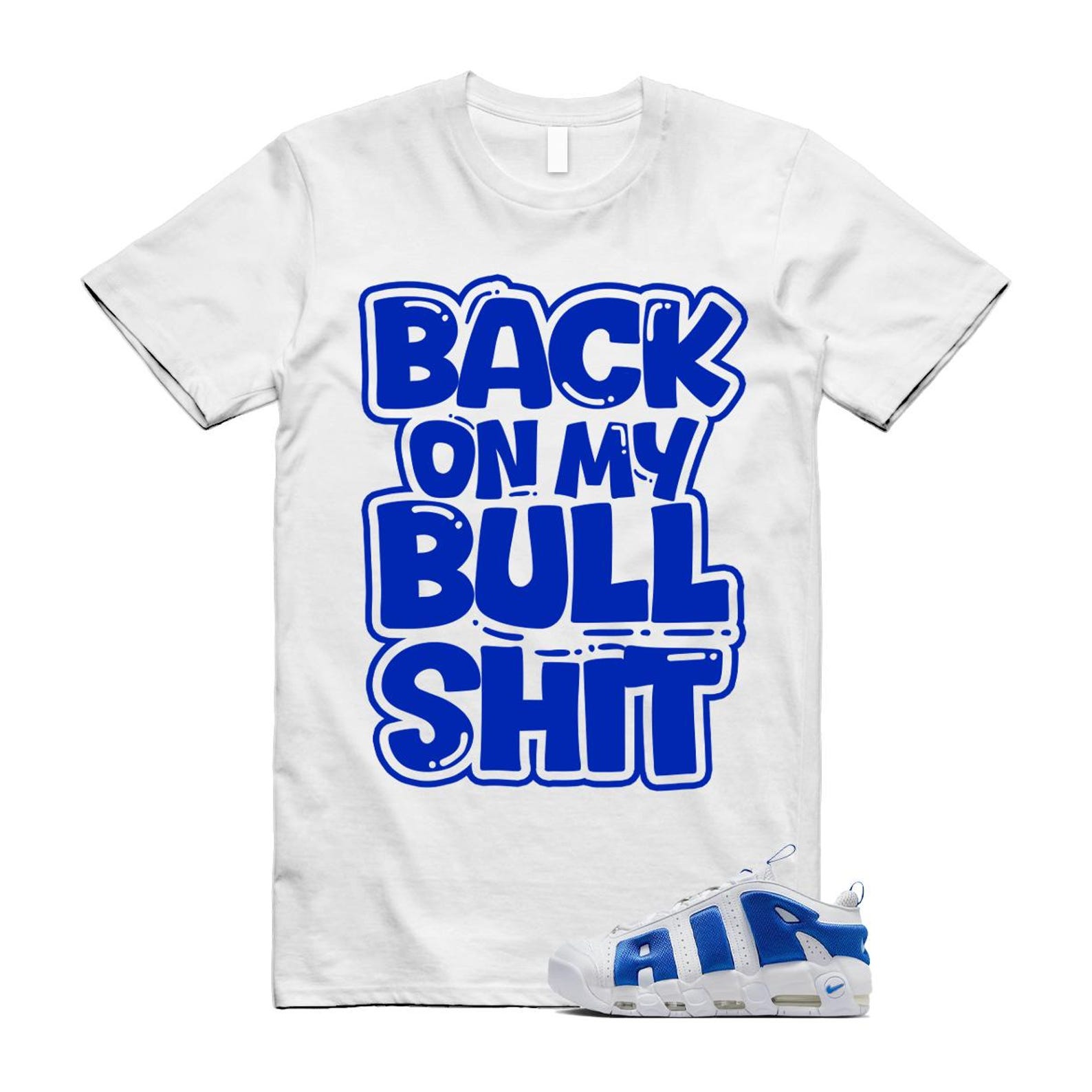 Uptempo White Blue Hyper Royal Psychic Air More T Shirt Match BULL FZ3055-101 T-Shirt, Sneaker Match Tee