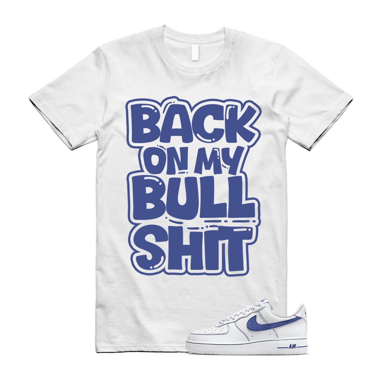 Air Force 1 White Deep Royal Blue '07 LV8 T Shirt Match BULL HQ2037-100 T-Shirt, Sneaker Match Tee