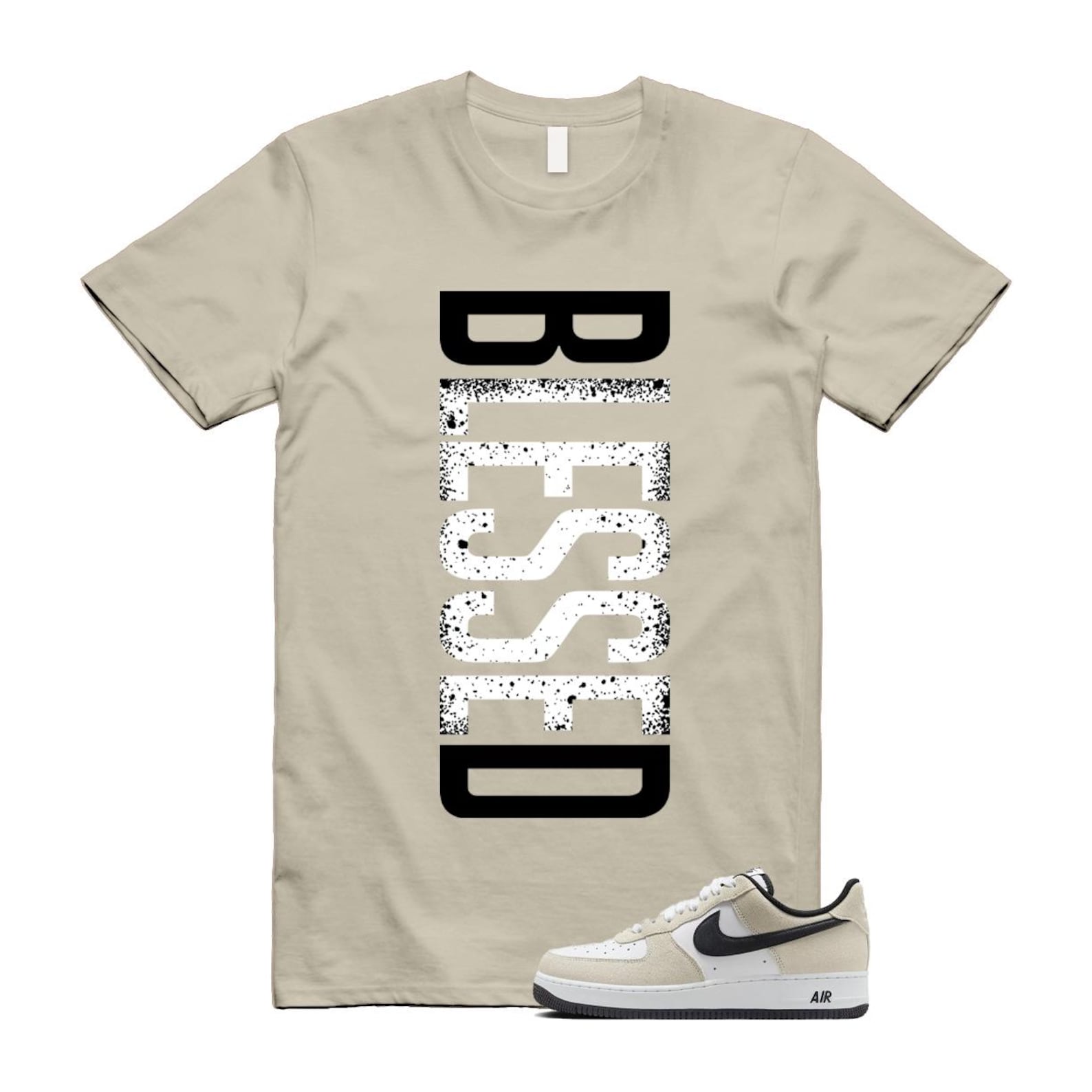 Air Force 1 '07 LV8 White Black T Shirt Match VERTBLS IB6388-100 T-Shirt, Sneaker Match Tee