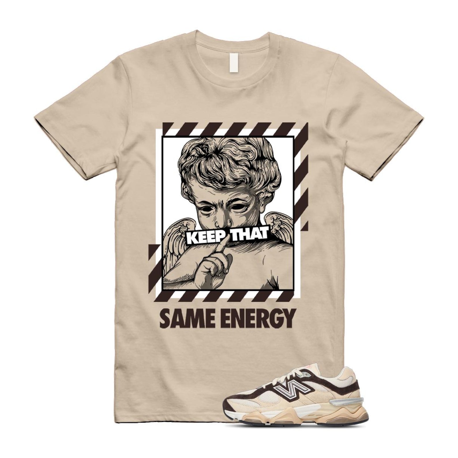9060 Emerging Brown White T Shirt Match ENERGY U9060FLP T-Shirt, Sneaker Match Tee
