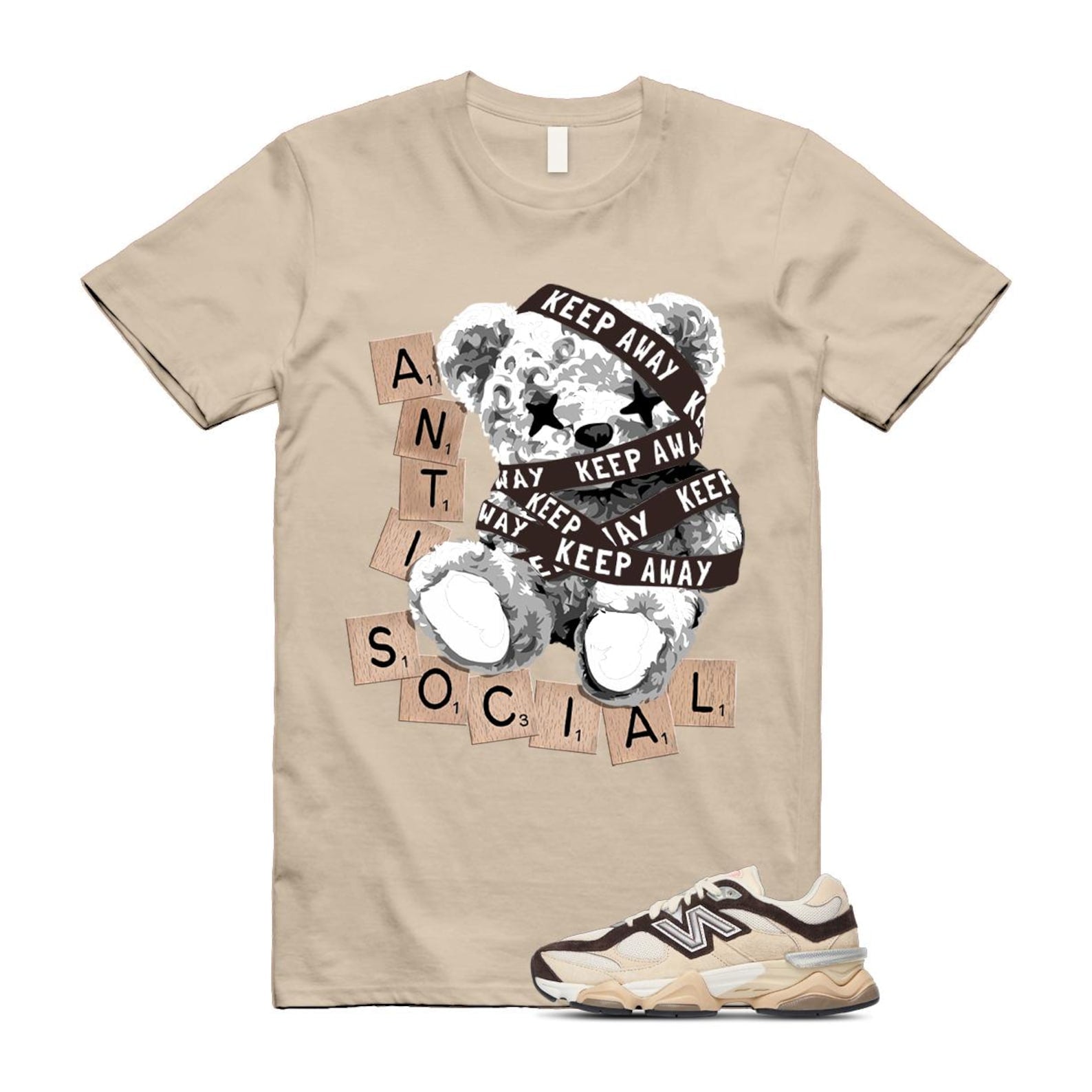 9060 Emerging Brown White T Shirt Match ANTI U9060FLP T-Shirt, Sneaker Match Tee