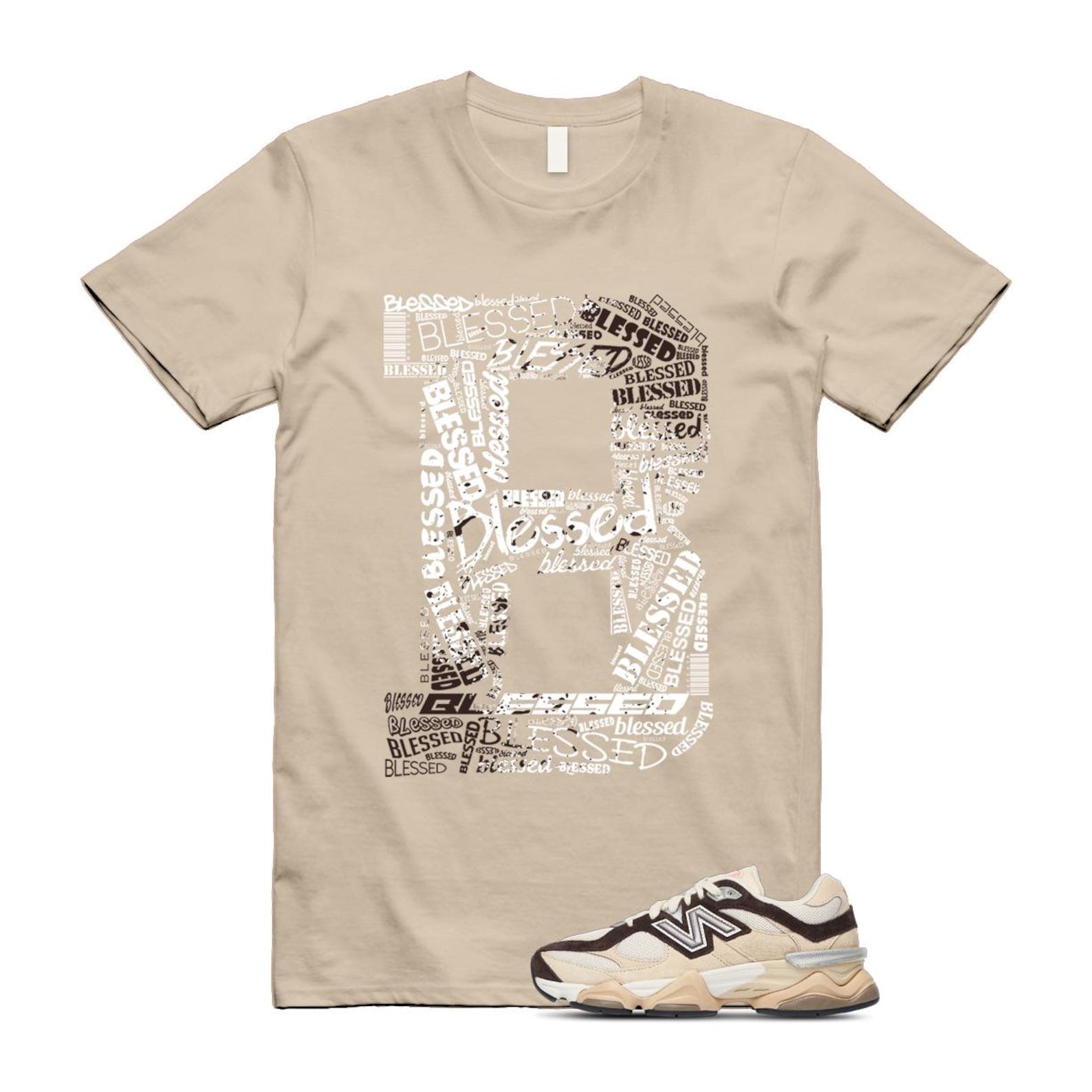 9060 Emerging Brown White T Shirt Match B BLS U9060FLP T-Shirt, Sneaker Match Tee