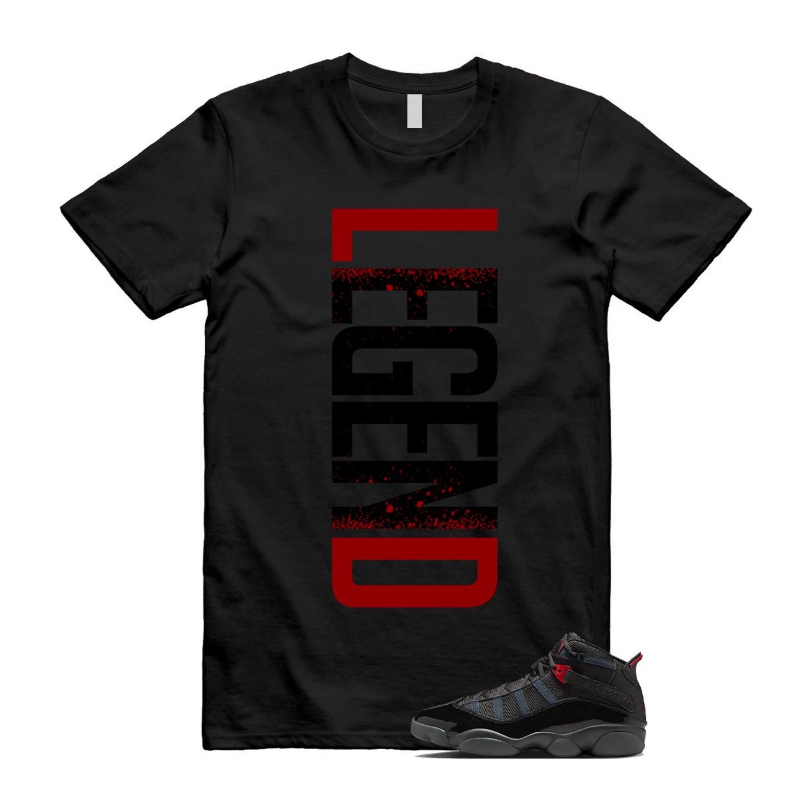 6 Rings Anthracite Black Fire Red T Shirt Match LEGEND 322992-026 T-Shirt, Sneaker Match Tee