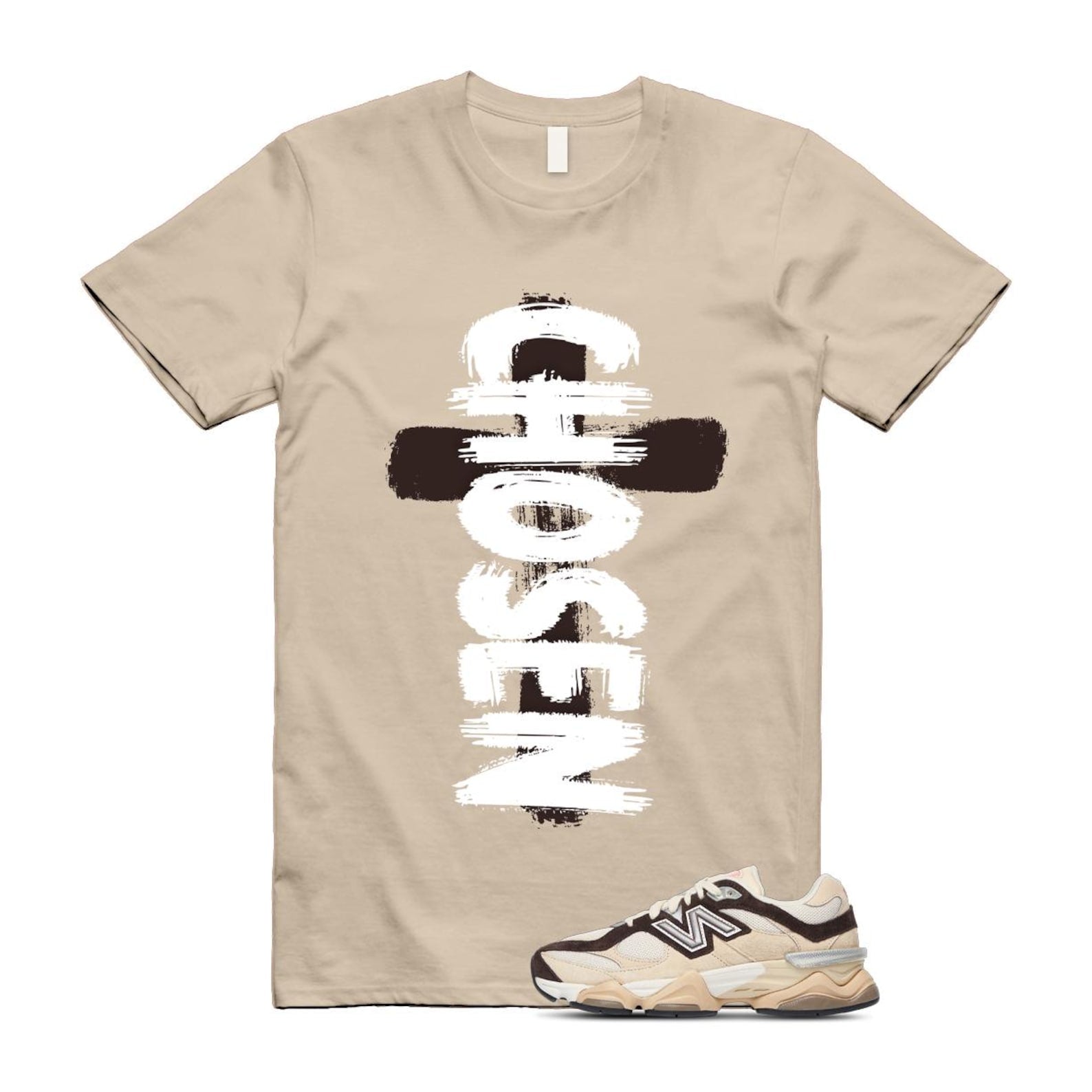 9060 Emerging Brown White T Shirt Match CHOSEN U9060FLP T-Shirt, Sneaker Match Tee