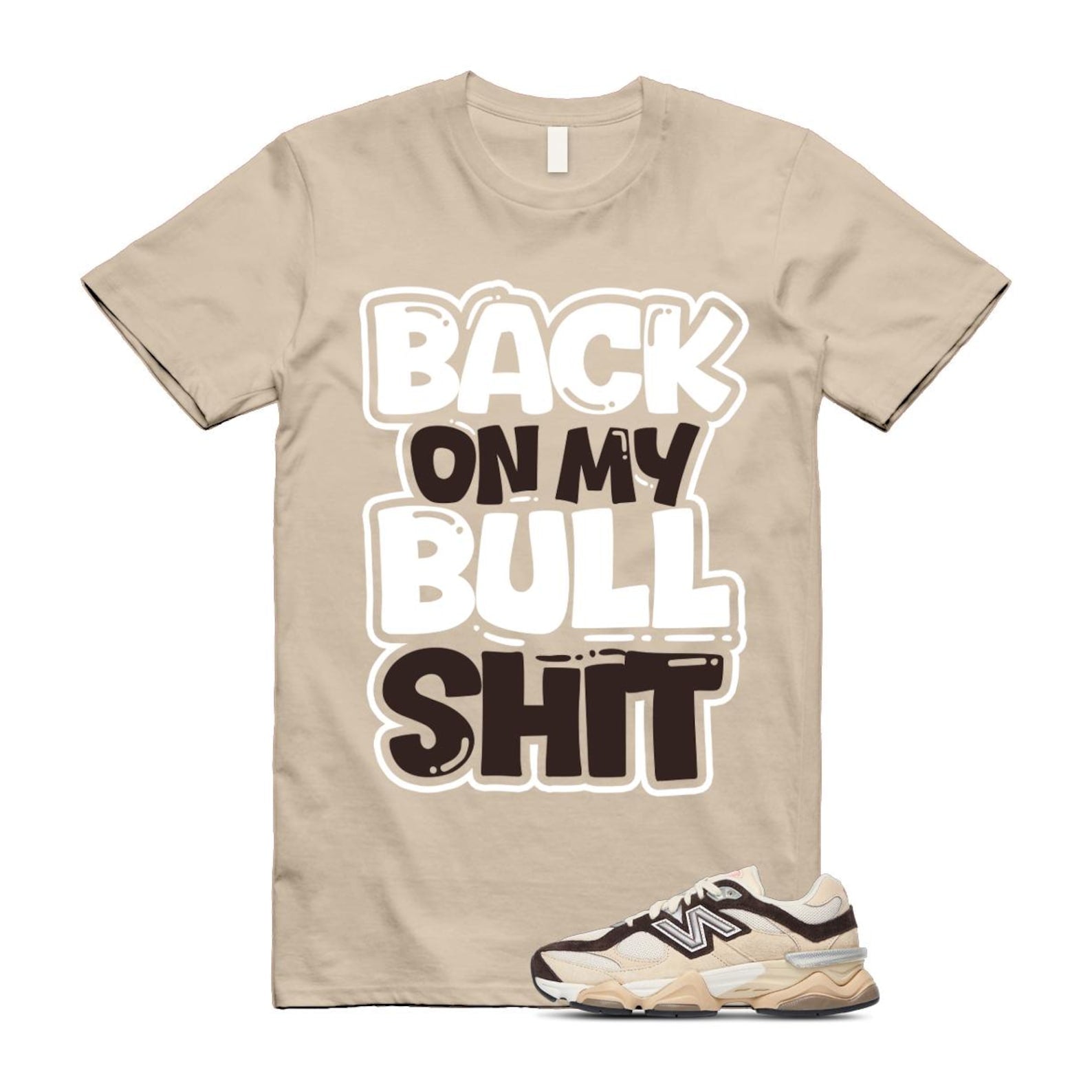 9060 Emerging Brown White T Shirt Match BULL U9060FLP T-Shirt, Sneaker Match Tee