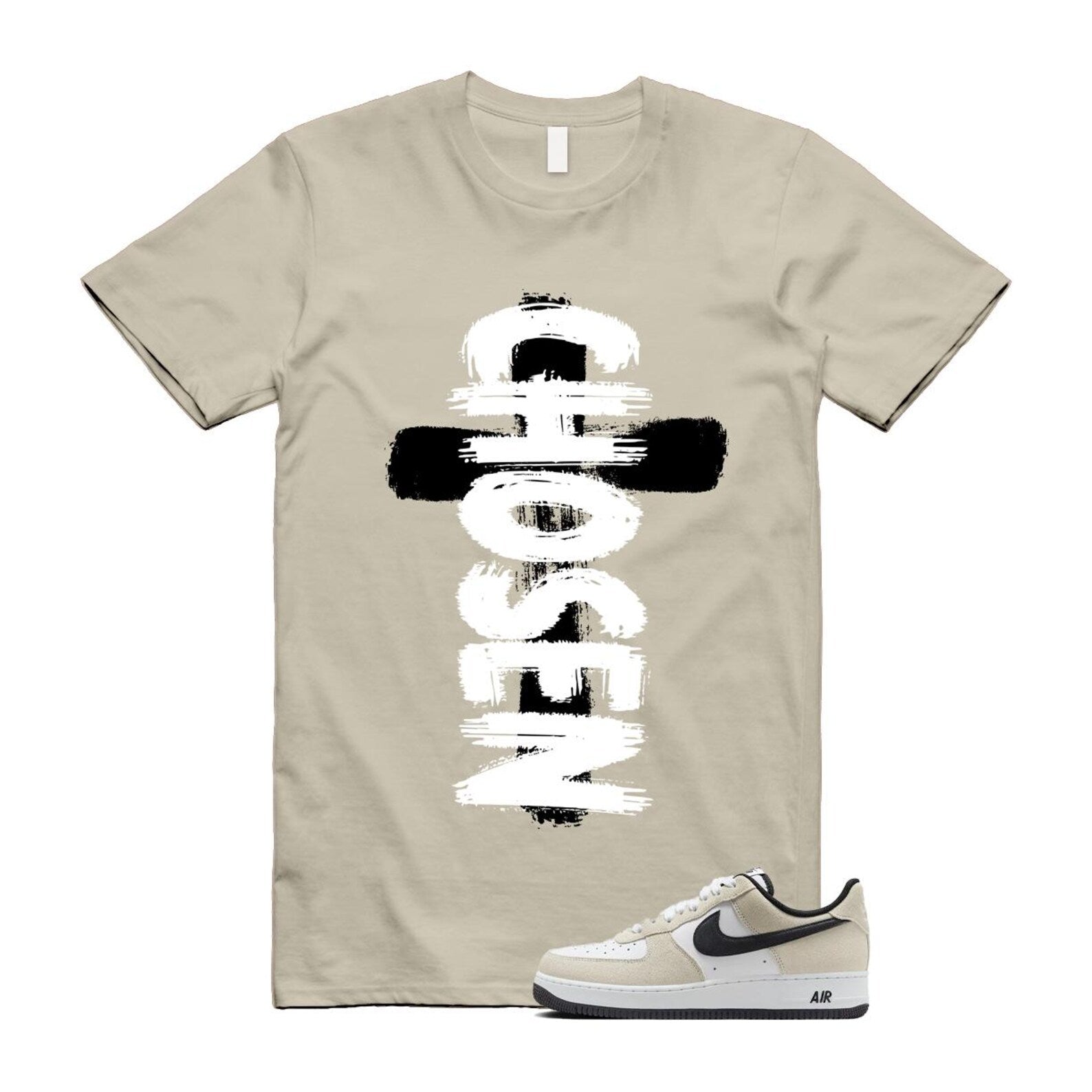 Air Force 1 '07 LV8 White Black T Shirt Match CHOSEN IB6388-100 T-Shirt, Sneaker Match Tee