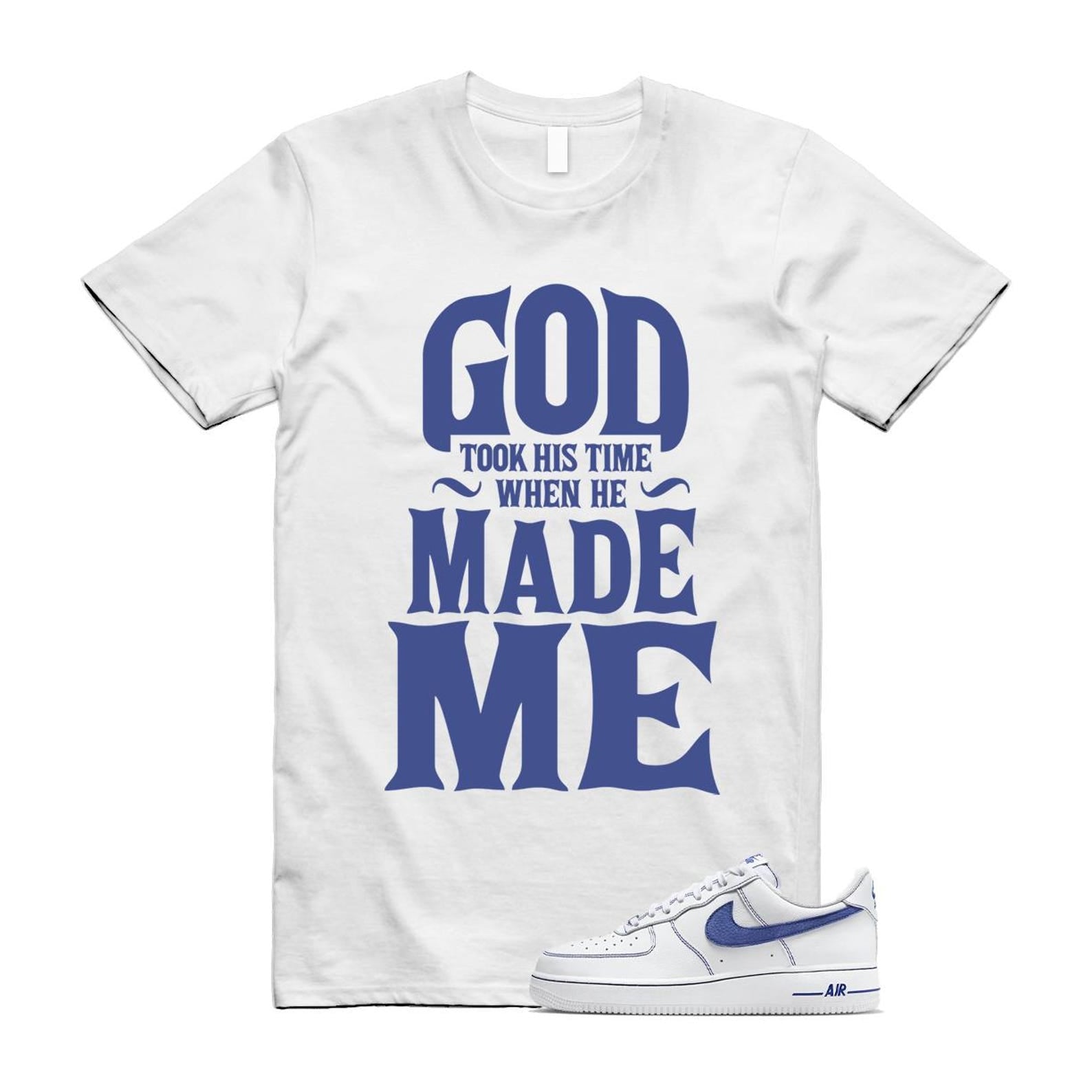 Air Force 1 White Deep Royal Blue '07 LV8 T Shirt Match GTHT HQ2037-100 T-Shirt, Sneaker Match Tee