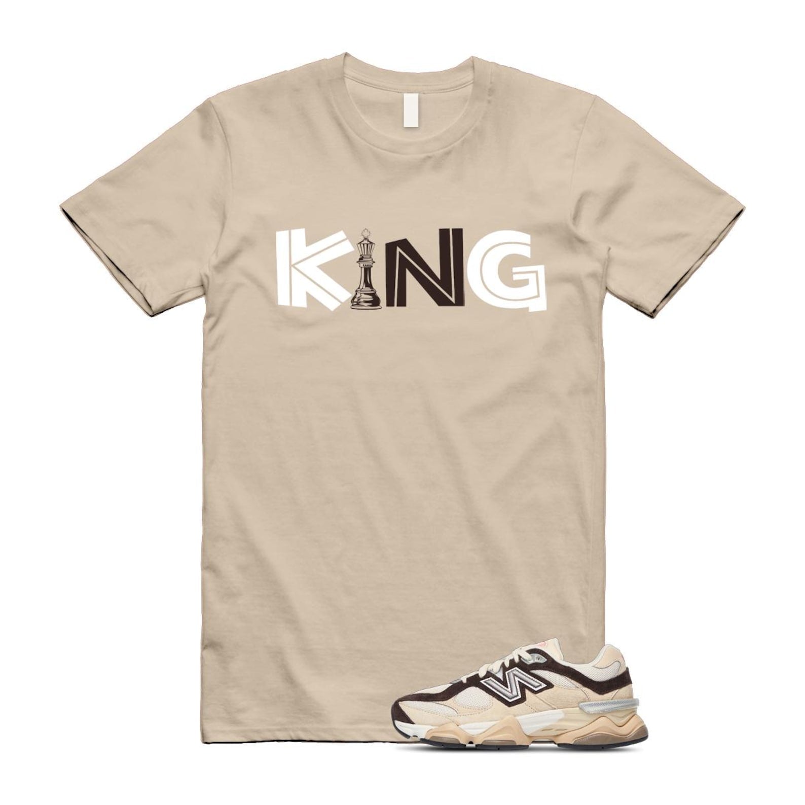 9060 Emerging Brown White T Shirt Match KING U9060FLP T-Shirt, Sneaker Match Tee