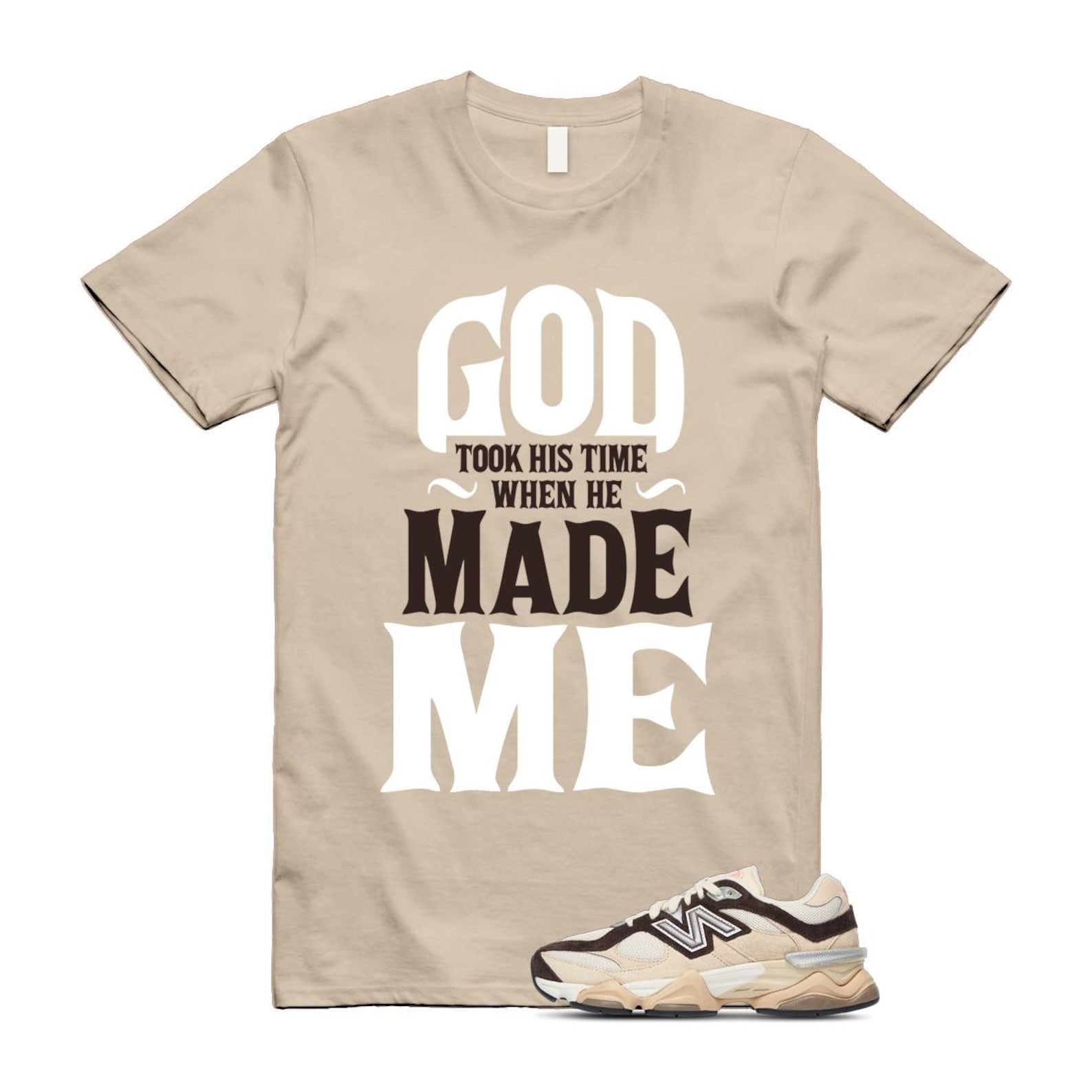 9060 Emerging Brown White T Shirt Match GTHT U9060FLP T-Shirt, Sneaker Match Tee