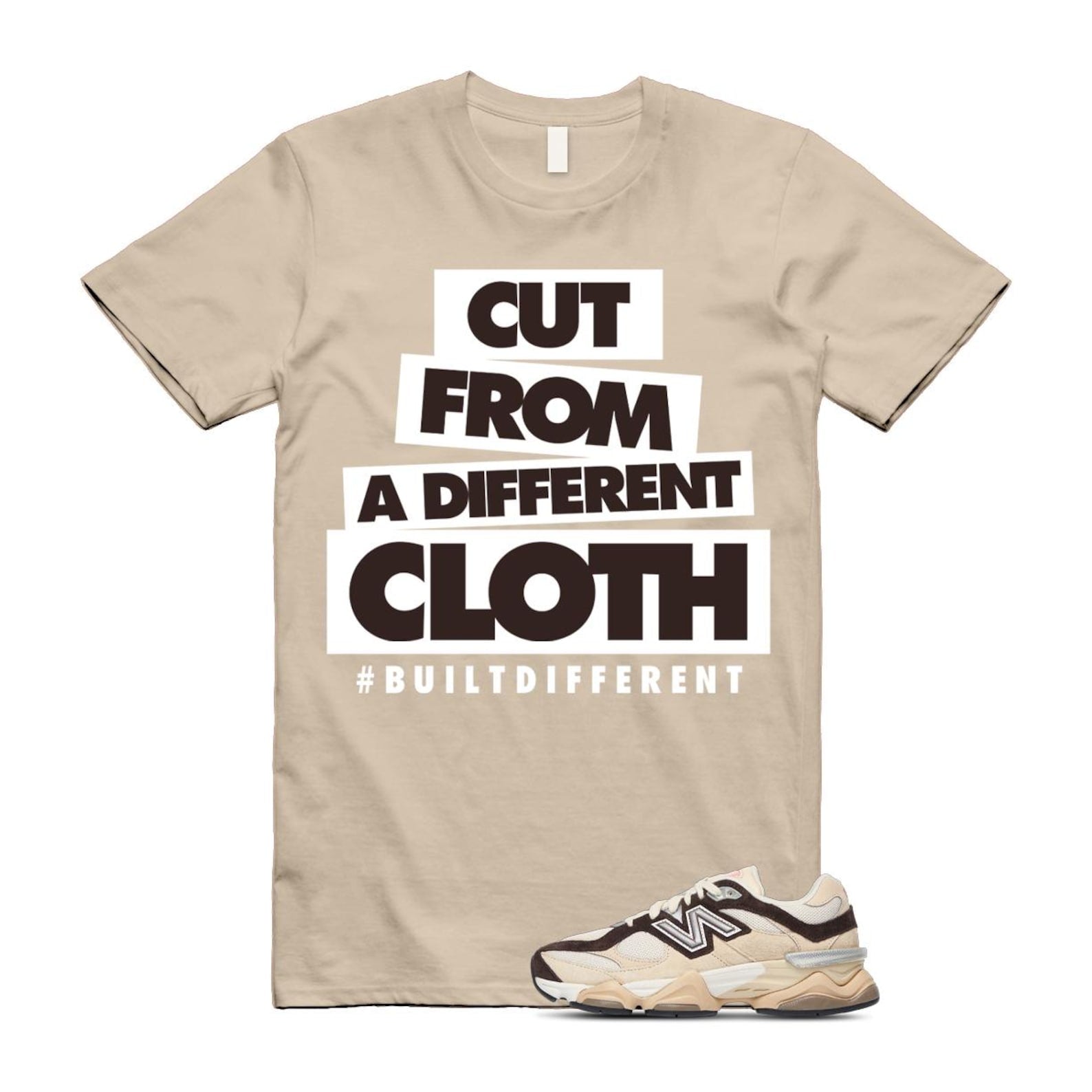 9060 Emerging Brown White T Shirt Match CLOTH U9060FLP T-Shirt, Sneaker Match Tee