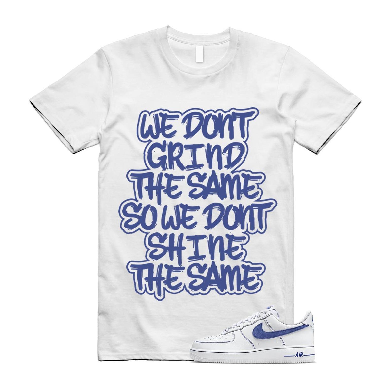 Air Force 1 White Deep Royal Blue '07 LV8 T Shirt Match GRIND HQ2037-100 T-Shirt, Sneaker Match Tee