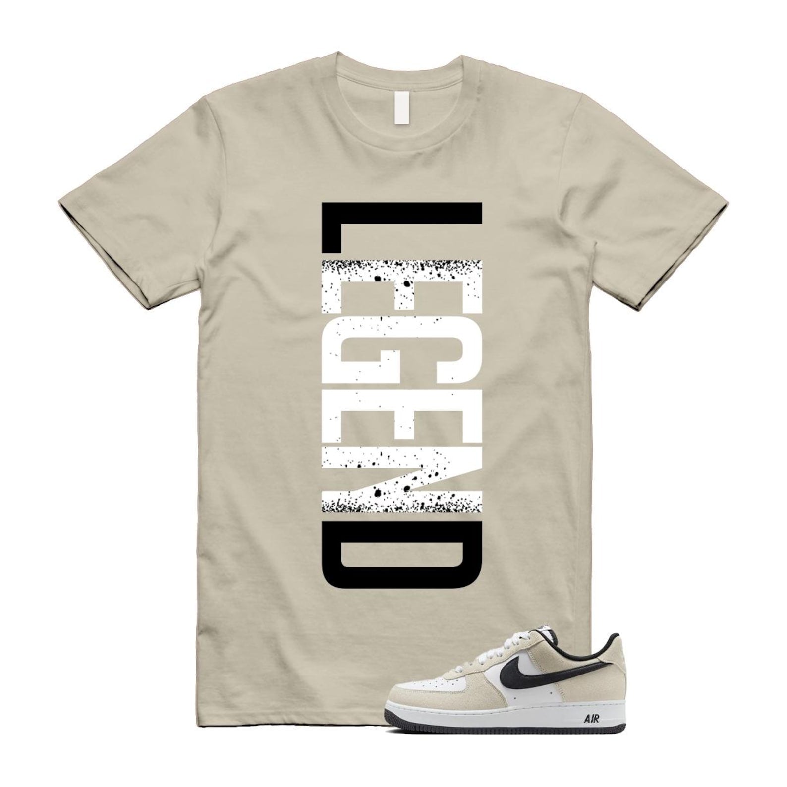 Air Force 1 '07 LV8 White Black T Shirt Match LEGEND IB6388-100 T-Shirt, Sneaker Match Tee