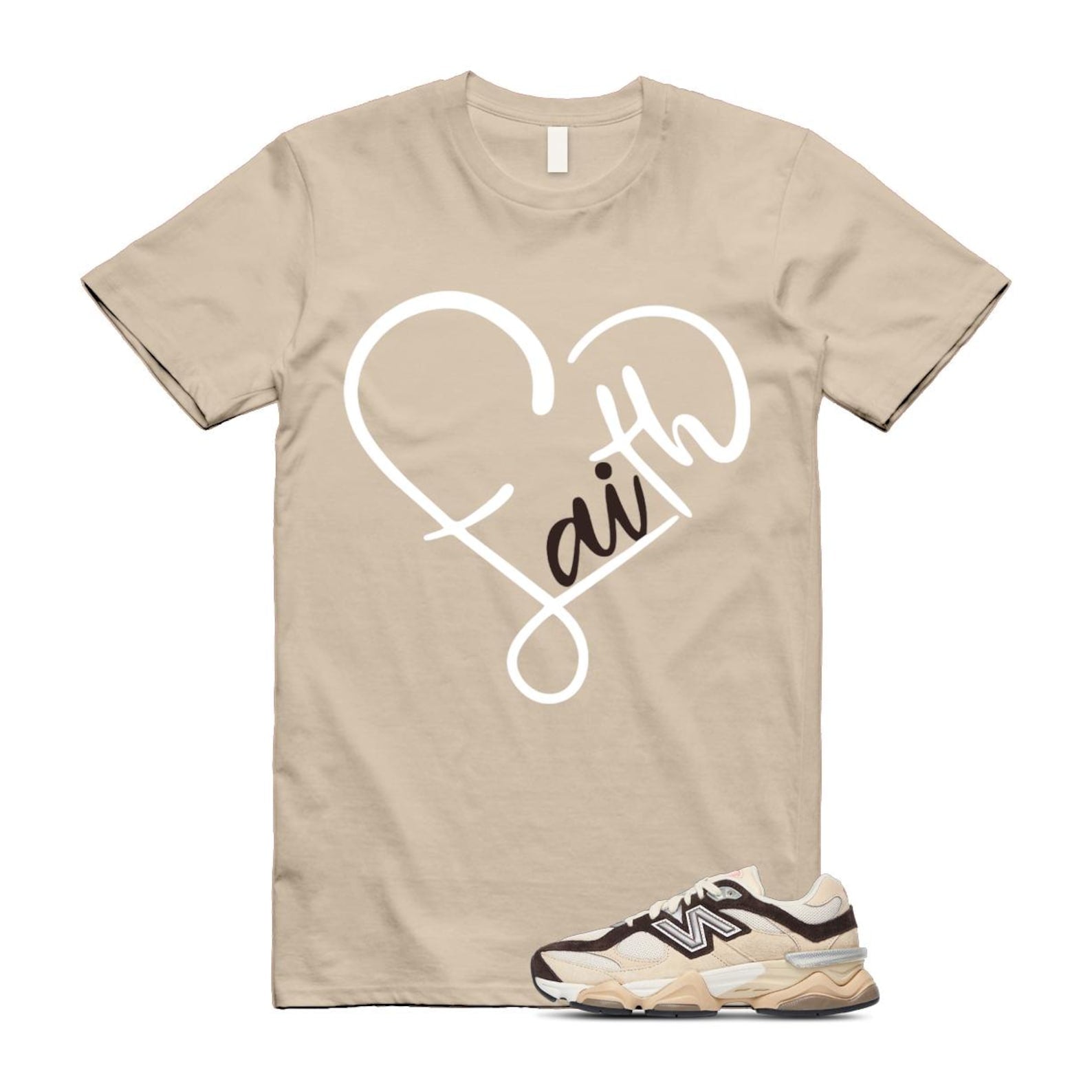 9060 Emerging Brown White T Shirt Match FAITH U9060FLP T-Shirt, Sneaker Match Tee