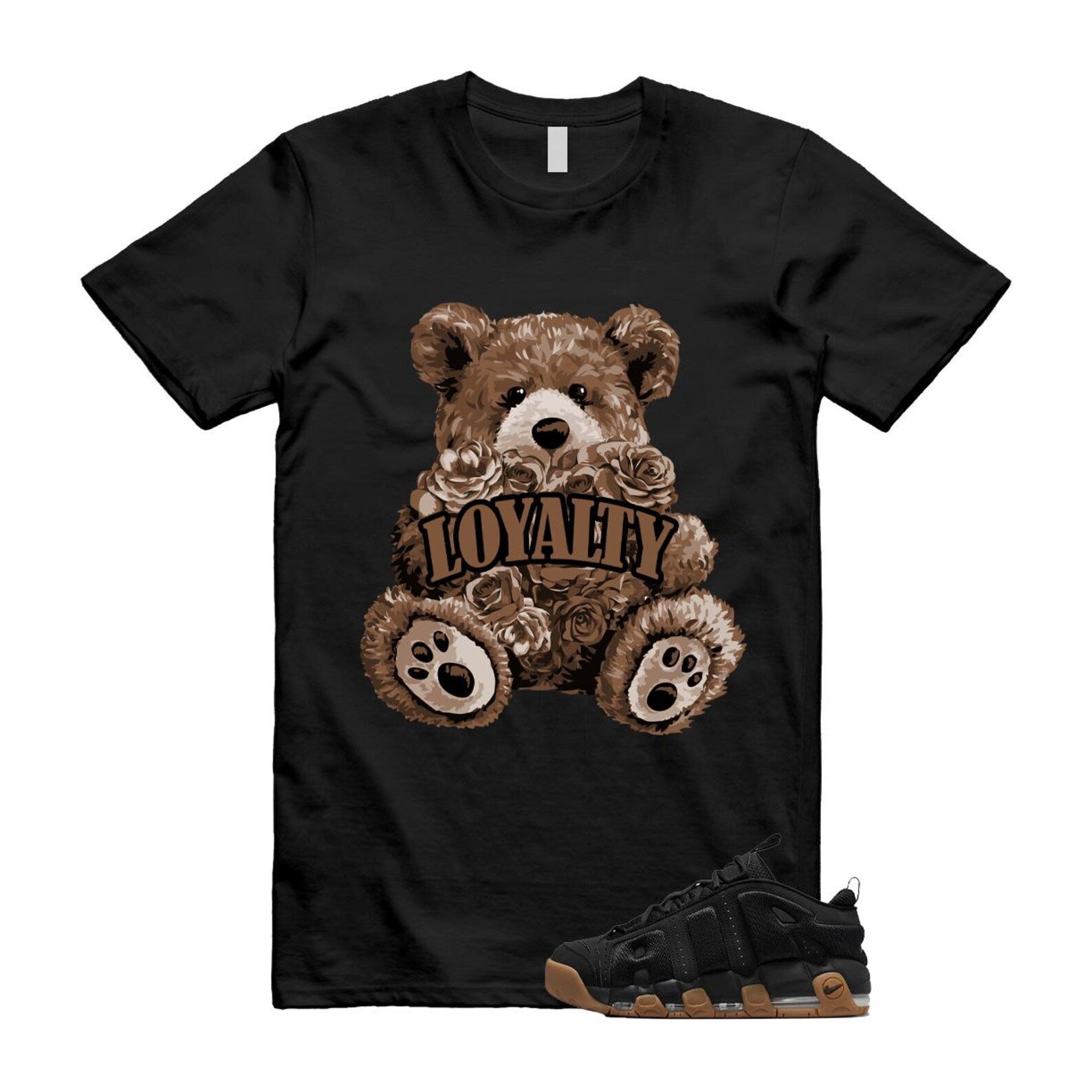 Uptempo Black Gum Air More T Shirt Match LYLTY FZ3055-003 T-Shirt, Sneaker Match Tee
