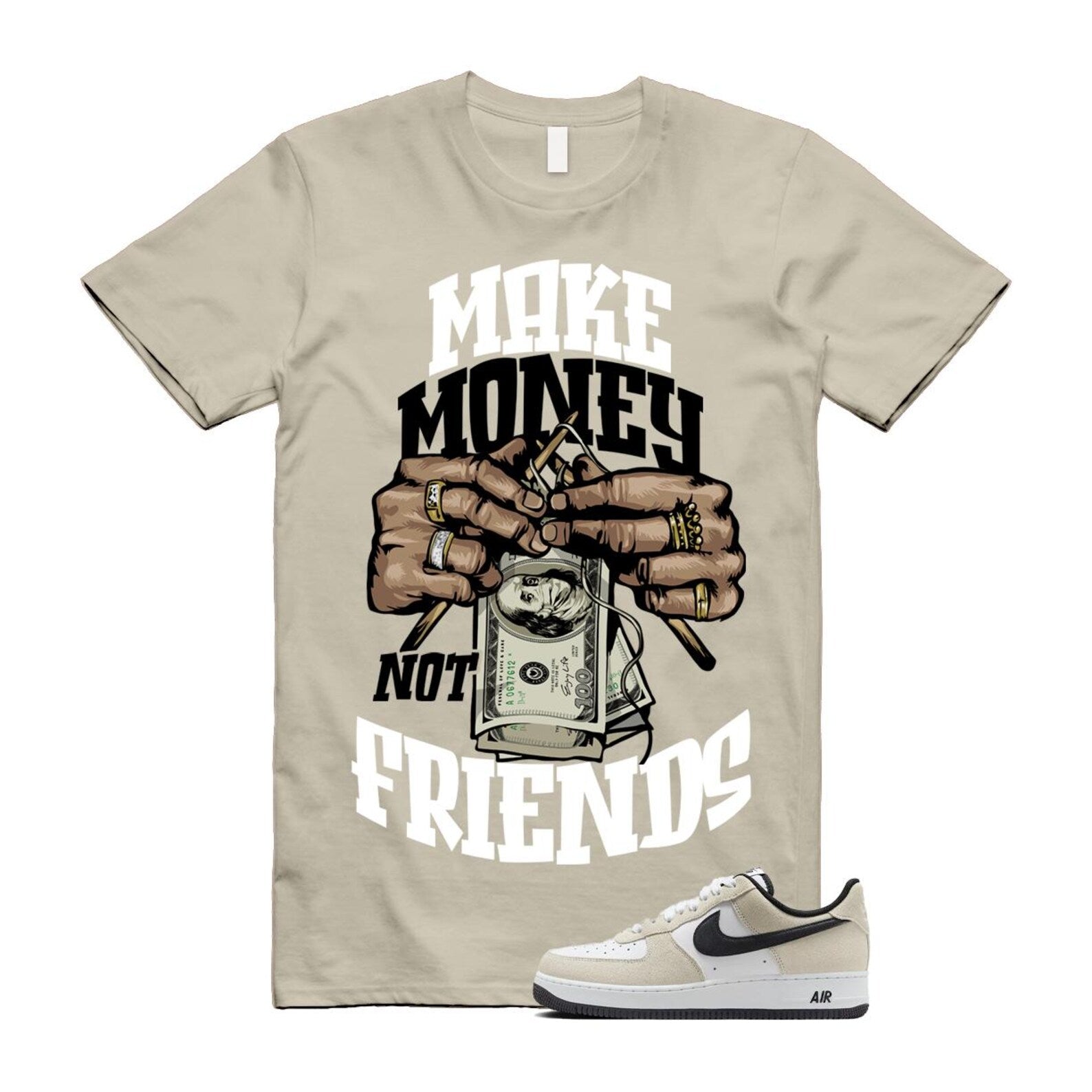 Air Force 1 '07 LV8 White Black T Shirt Match MM IB6388-100 T-Shirt, Sneaker Match Tee