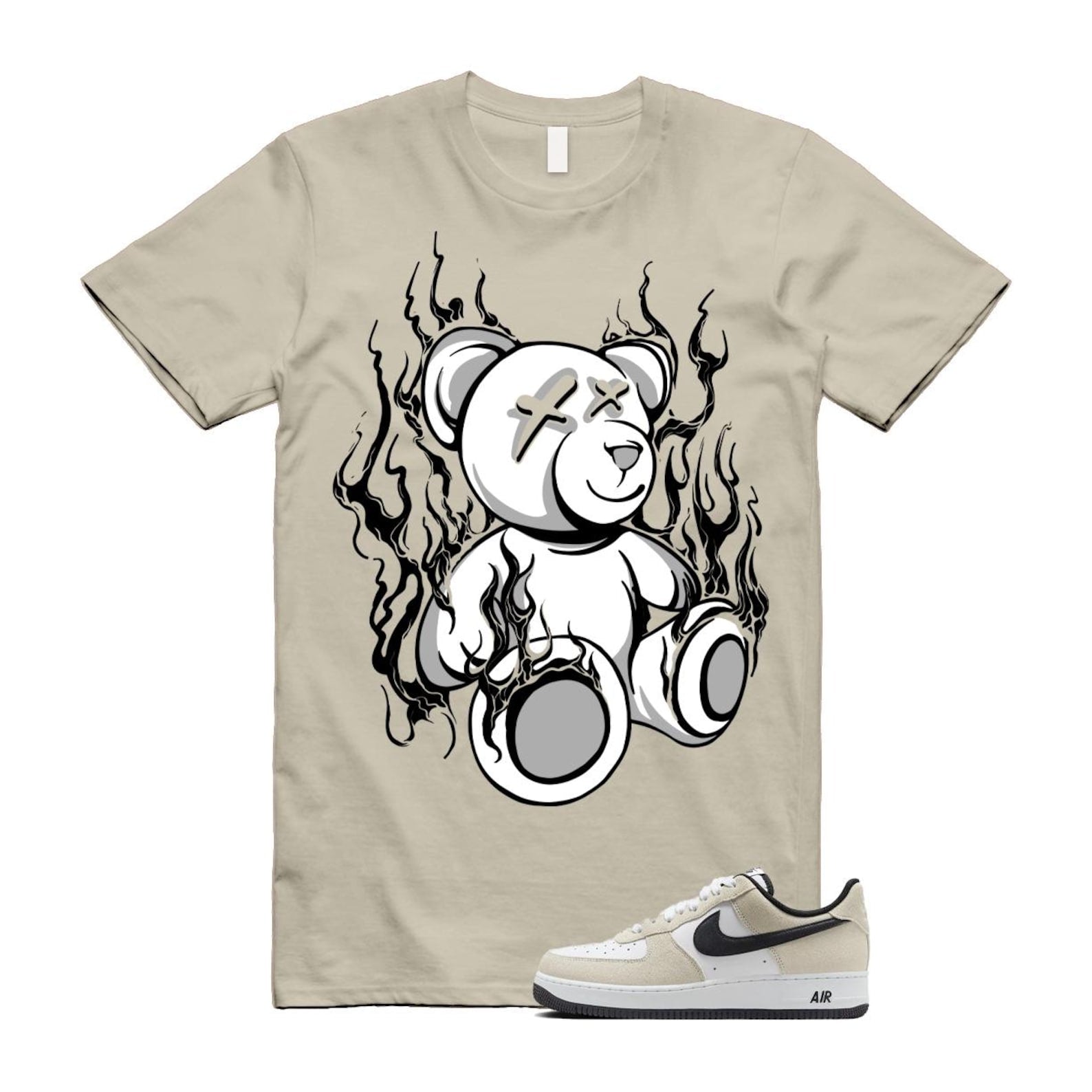 Air Force 1 '07 LV8 White Black T Shirt Match LIT IB6388-100 T-Shirt, Sneaker Match Tee