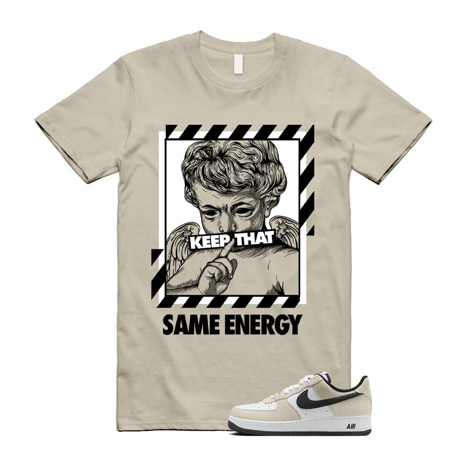 Air Force 1 '07 LV8 White Black T Shirt Match ENERGY Alt IB6388-100 T-Shirt, Sneaker Match Tee