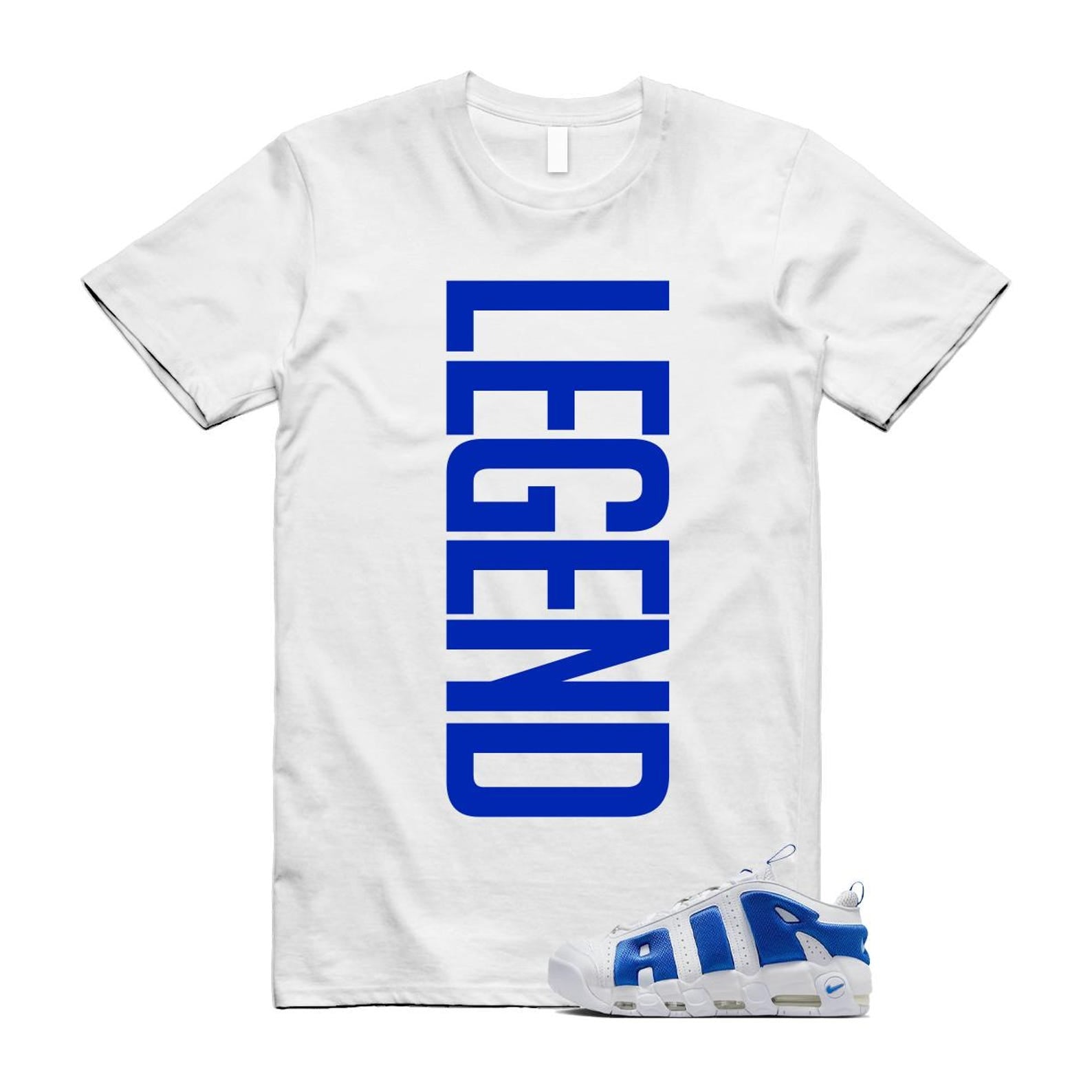 Uptempo White Blue Hyper Royal Psychic Air More T Shirt Match LEGEND FZ3055-101 T-Shirt, Sneaker Match Tee