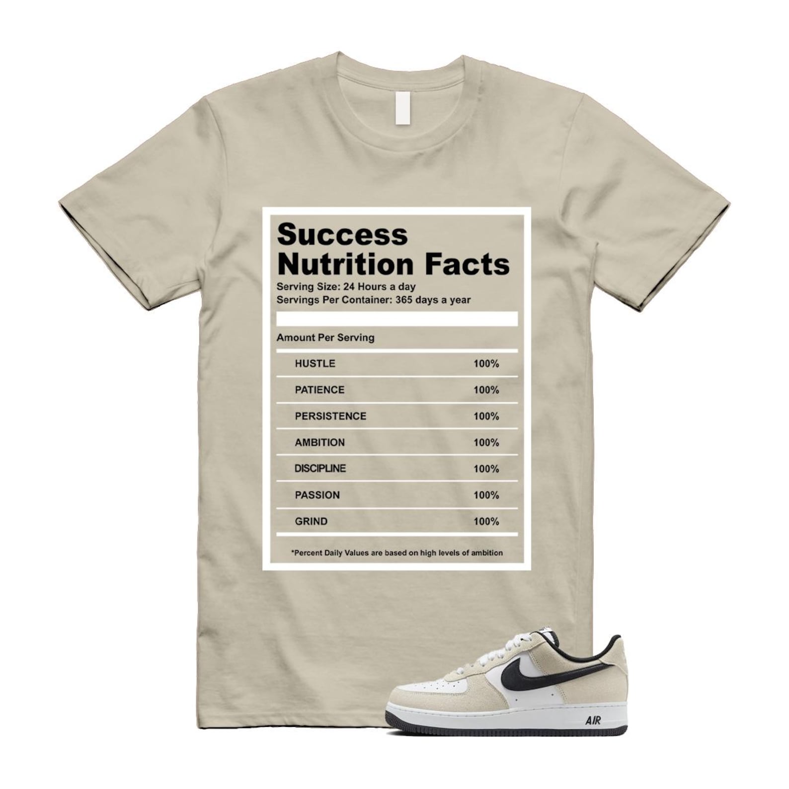 Air Force 1 '07 LV8 White Black T Shirt Match SUCC IB6388-100 T-Shirt, Sneaker Match Tee